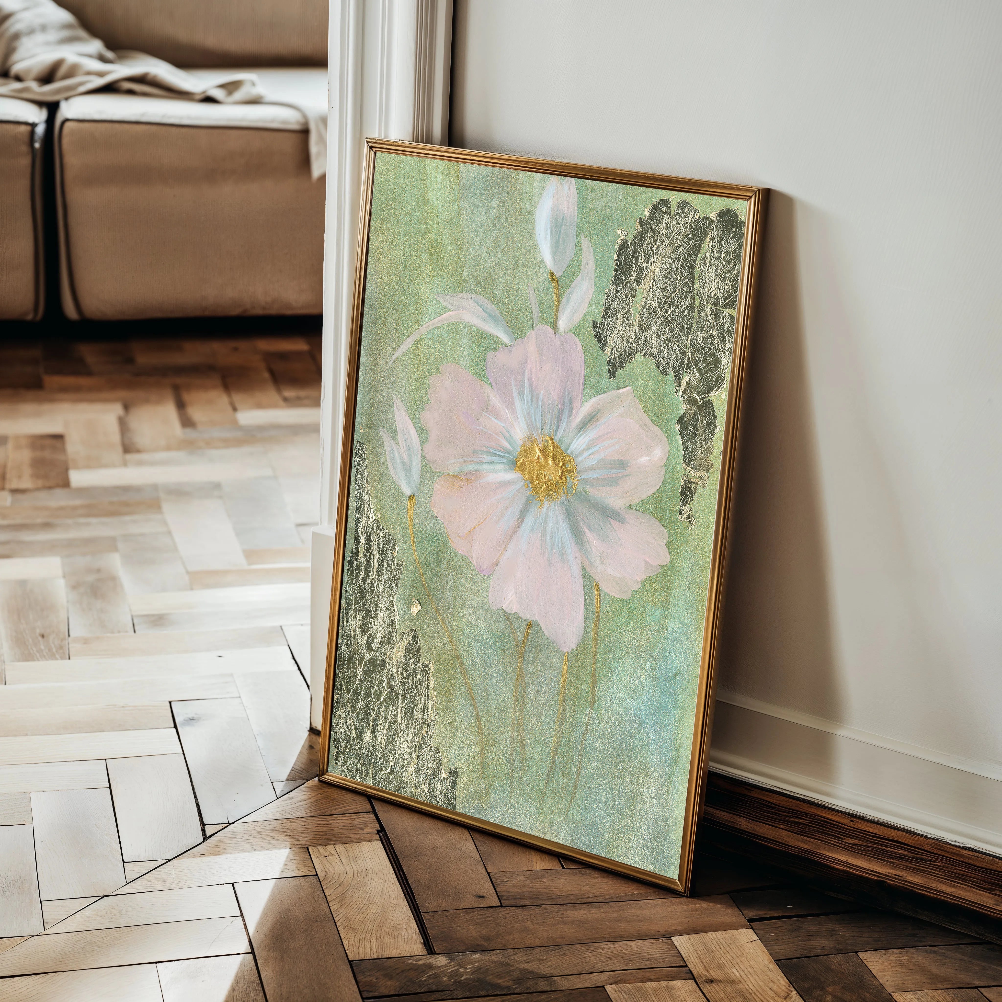 Floral 517 Canvas Art 60 x 40 cm / Black
