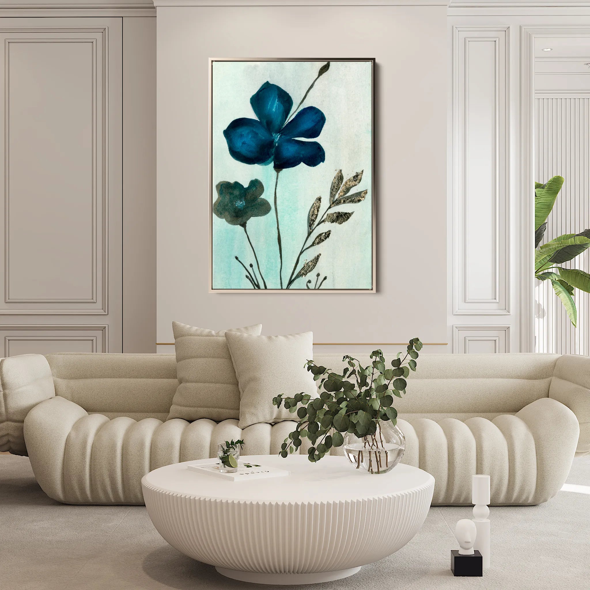 Floral 518 Canvas Art 60 x 40 cm / Black