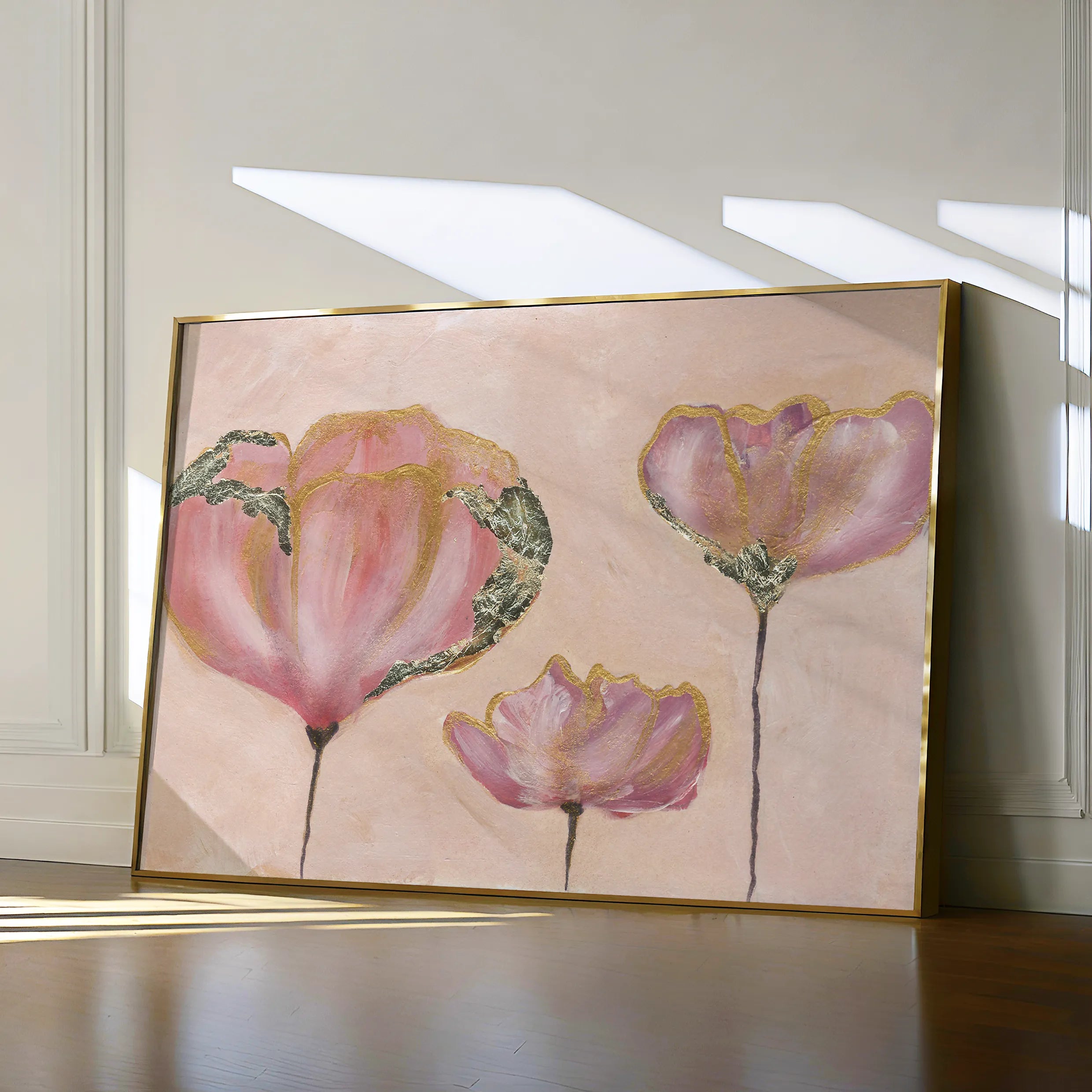Floral 519 Canvas Art 60 x 40 cm / Black
