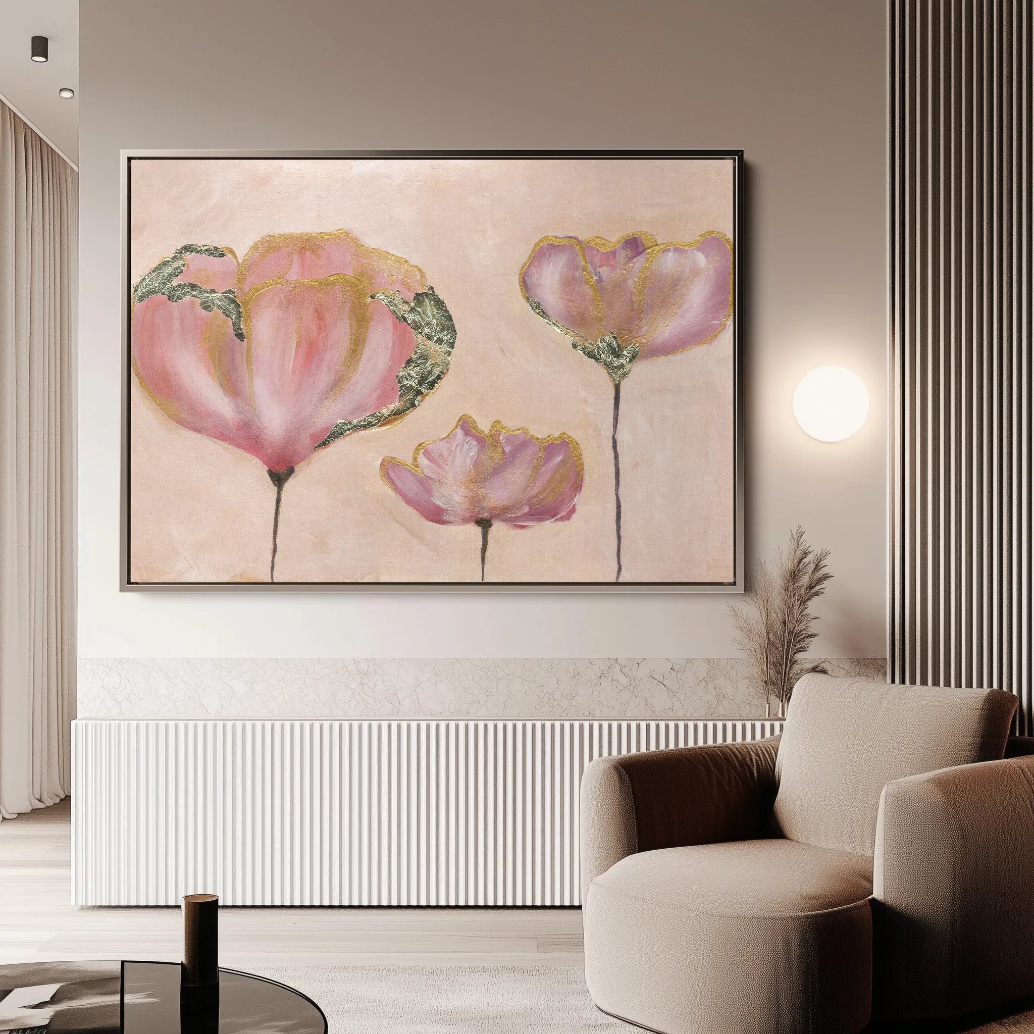 Floral 519 Canvas Art 60 x 40 cm / Black