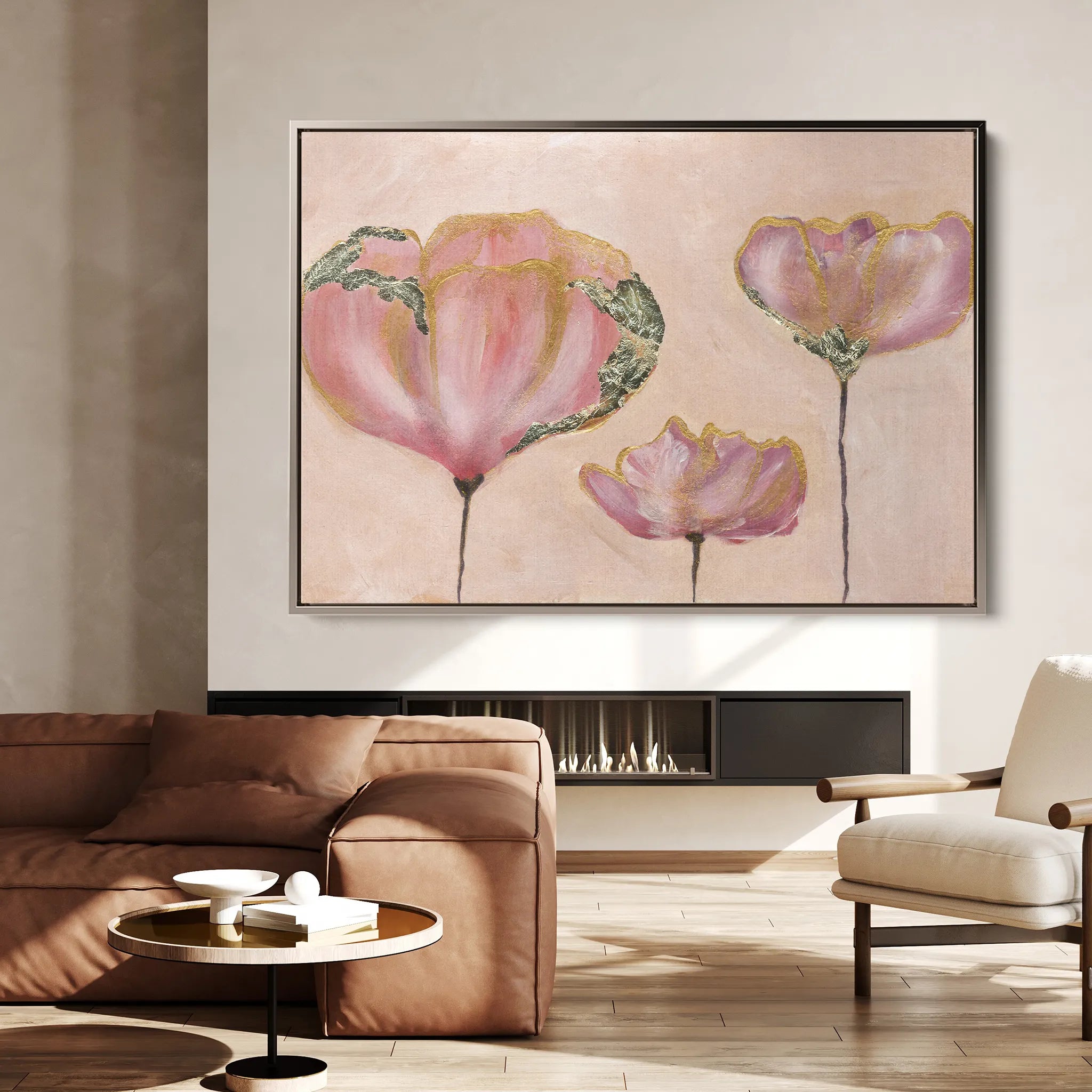Floral 519 Canvas Art 60 x 40 cm / Black