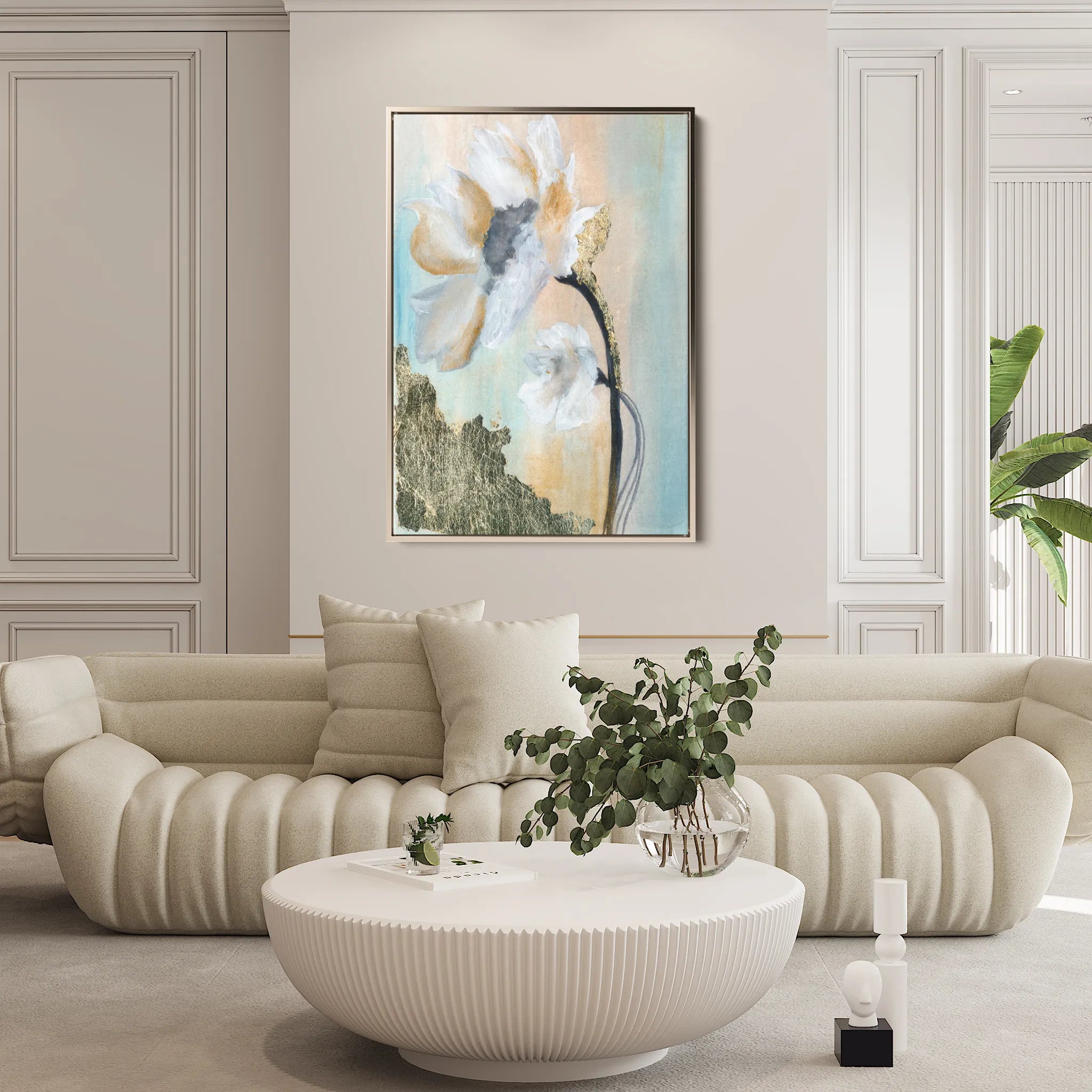 Floral 520 Canvas Art 60 x 40 cm / Black