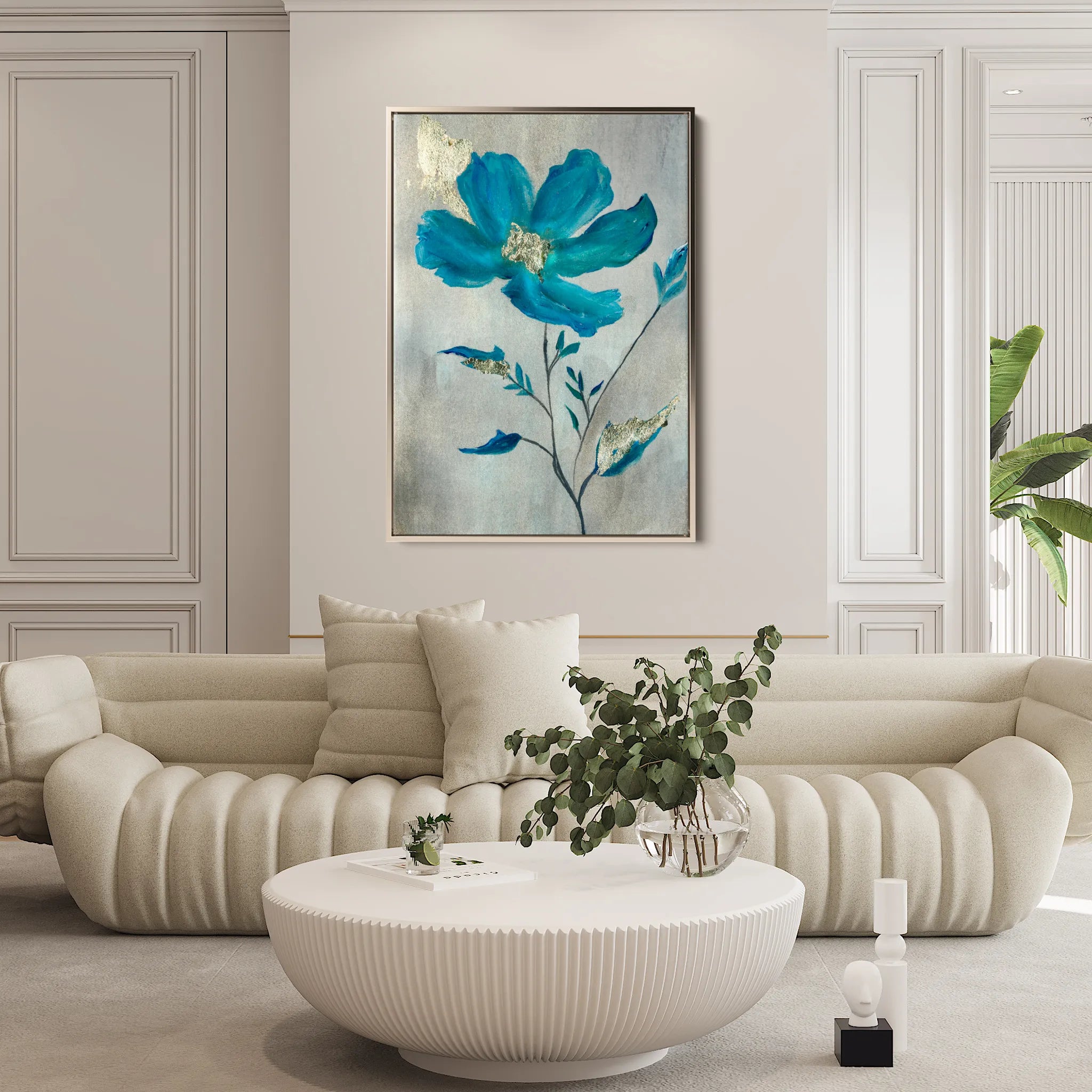 Floral 521 Canvas Art 60 x 40 cm / Black