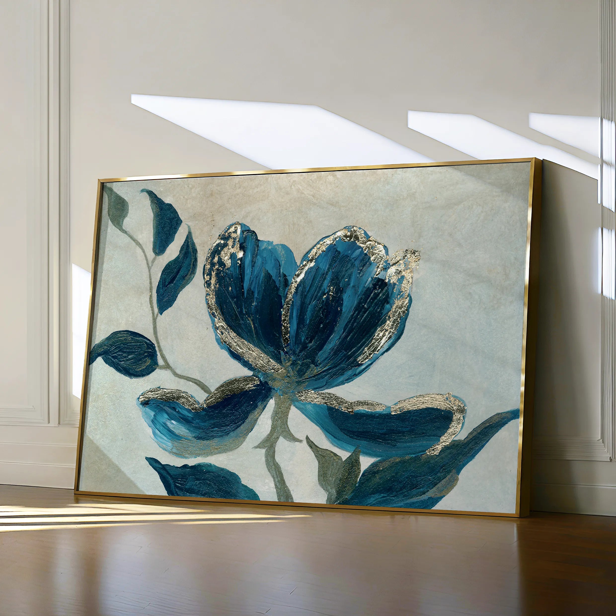 Floral 522 Canvas Art 60 x 40 cm / Black