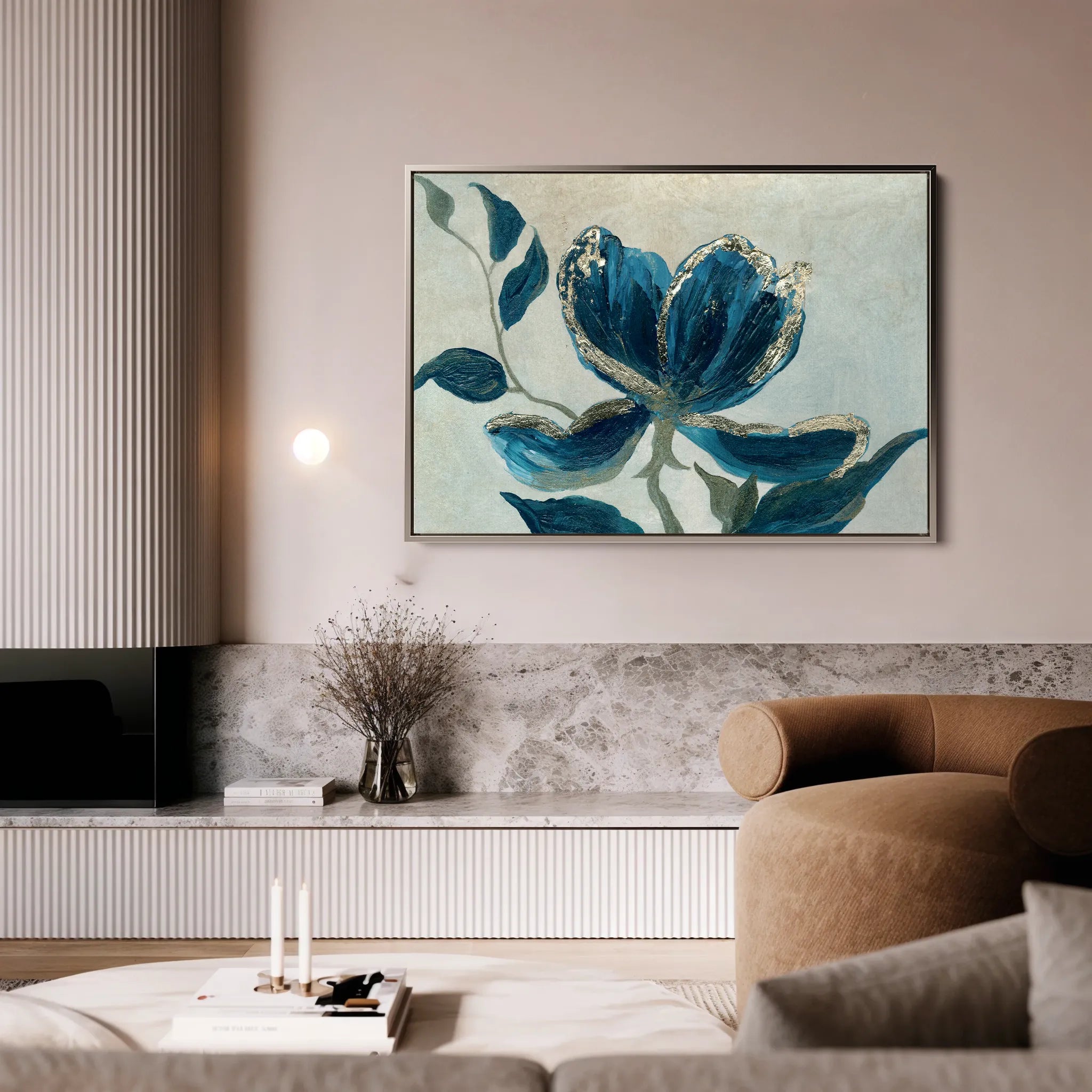 Floral 522 Canvas Art 60 x 40 cm / Black