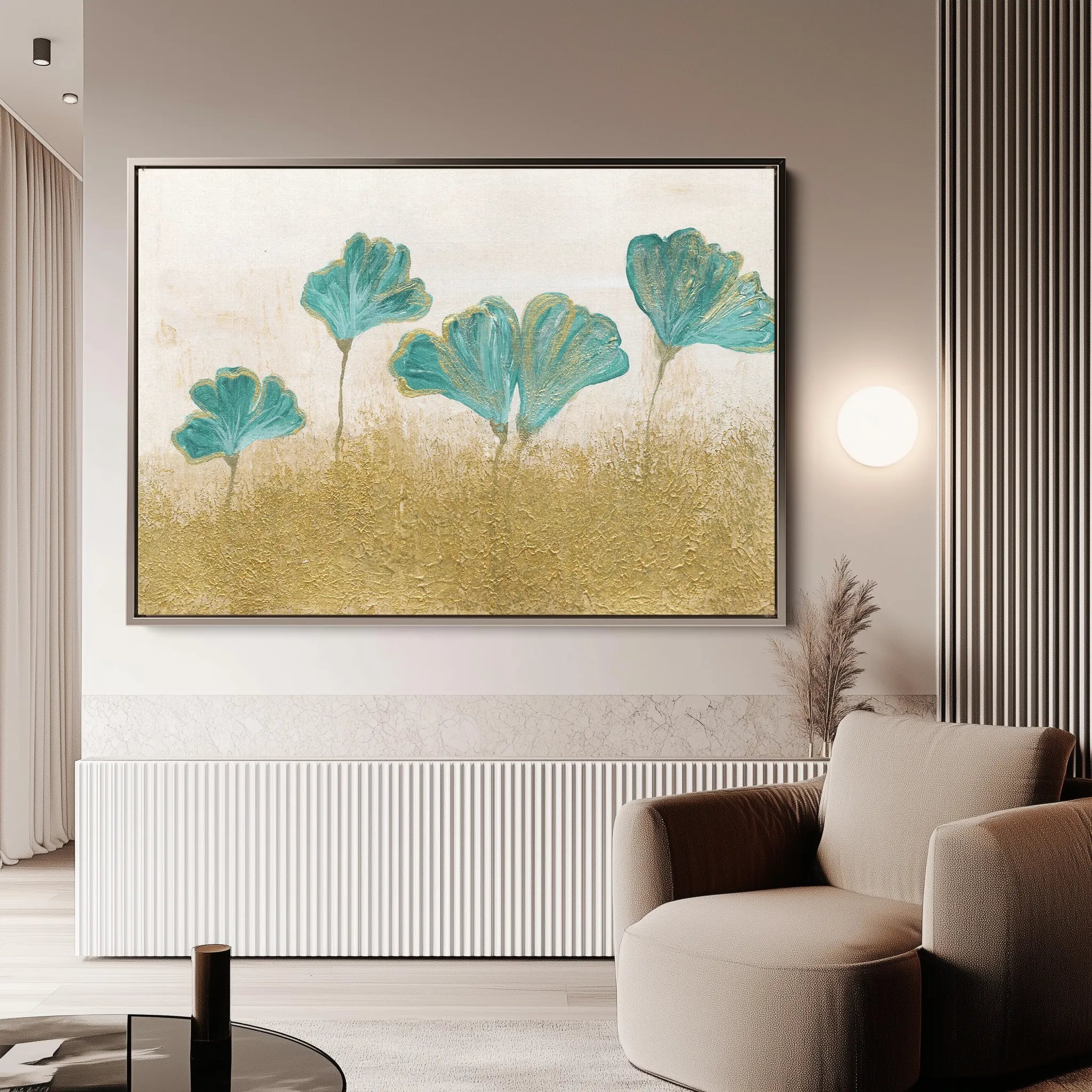 Floral 523 Canvas Art 60 x 40 cm / Black