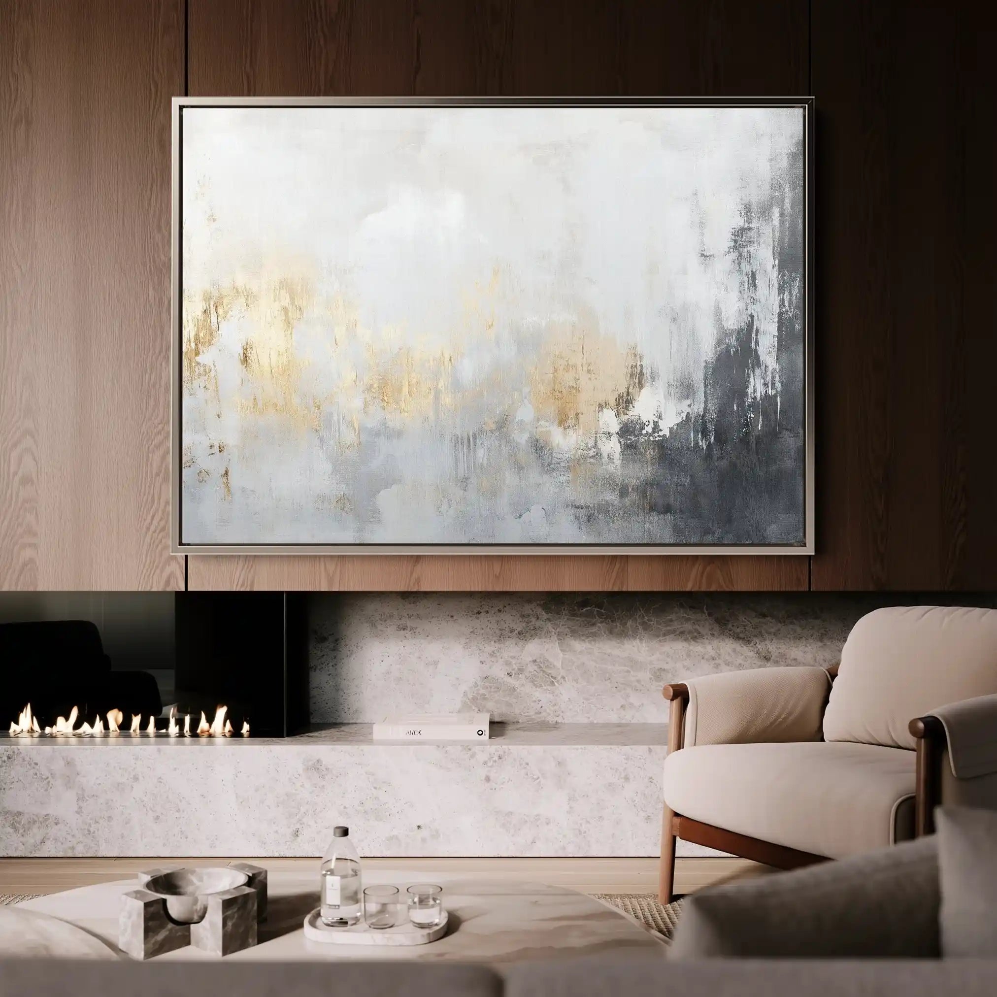 Abstract 524 Canvas Art 60 x 40 cm / Black