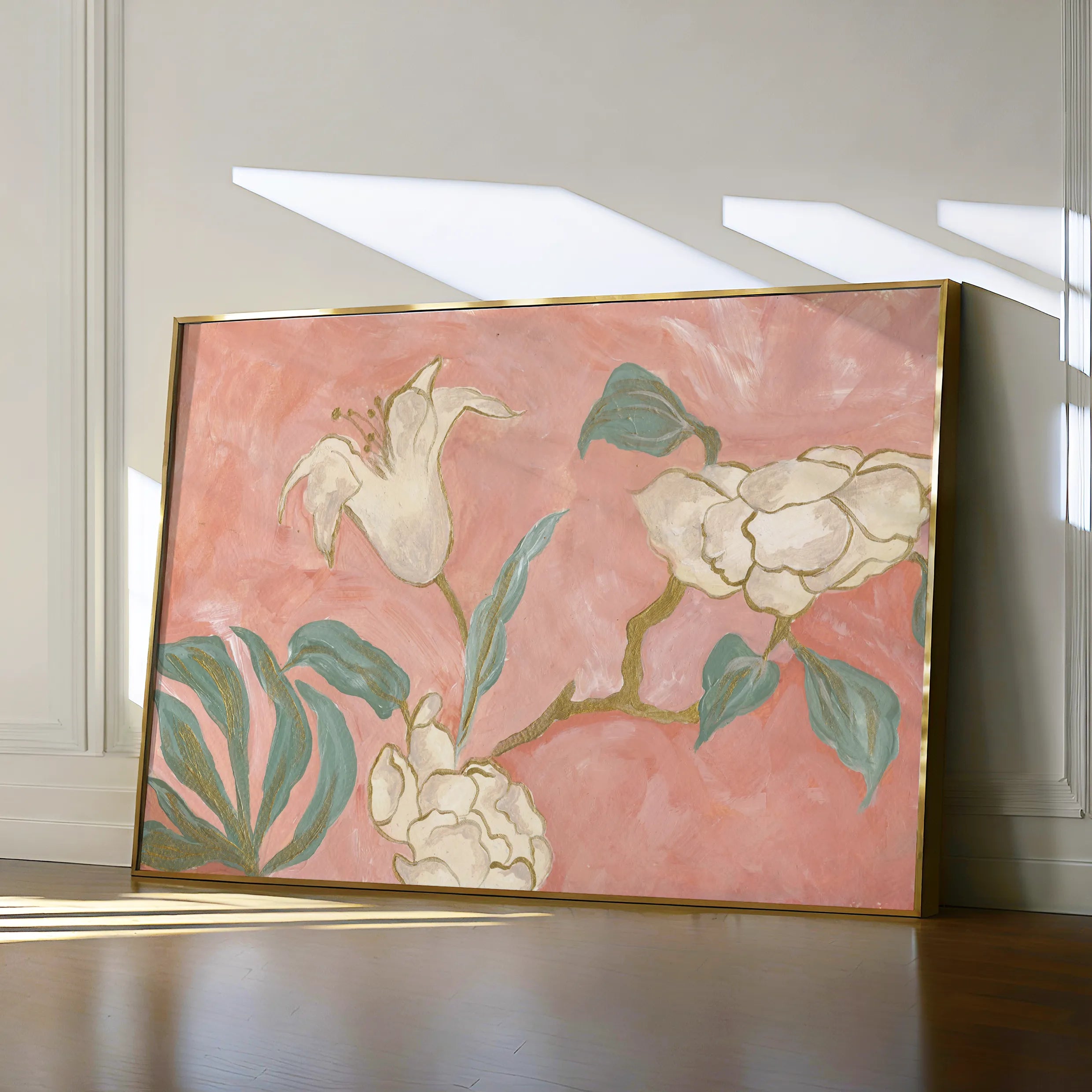 Floral 524 Canvas Art 60 x 40 cm / Black