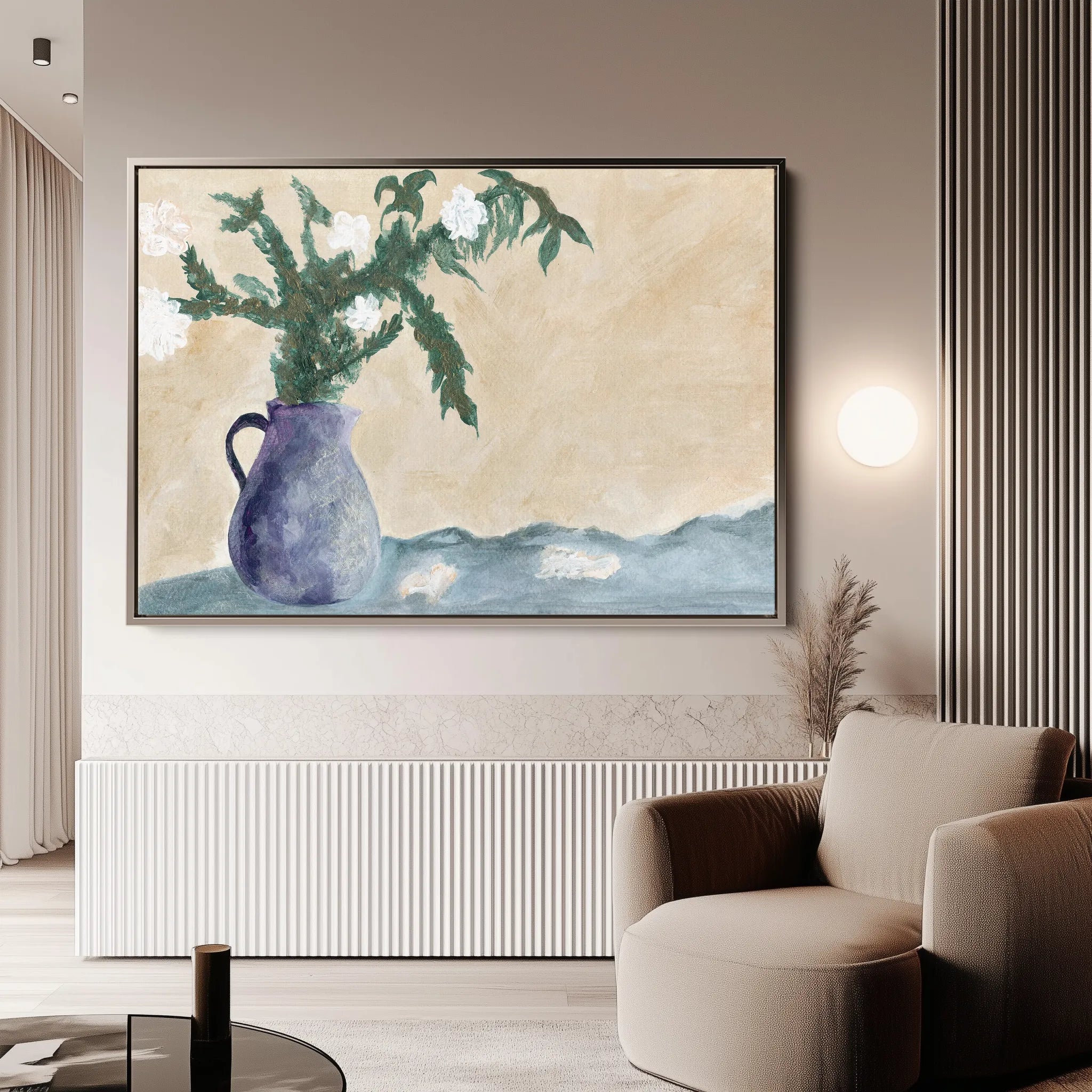 Floral 525 Canvas Art 60 x 40 cm / Black