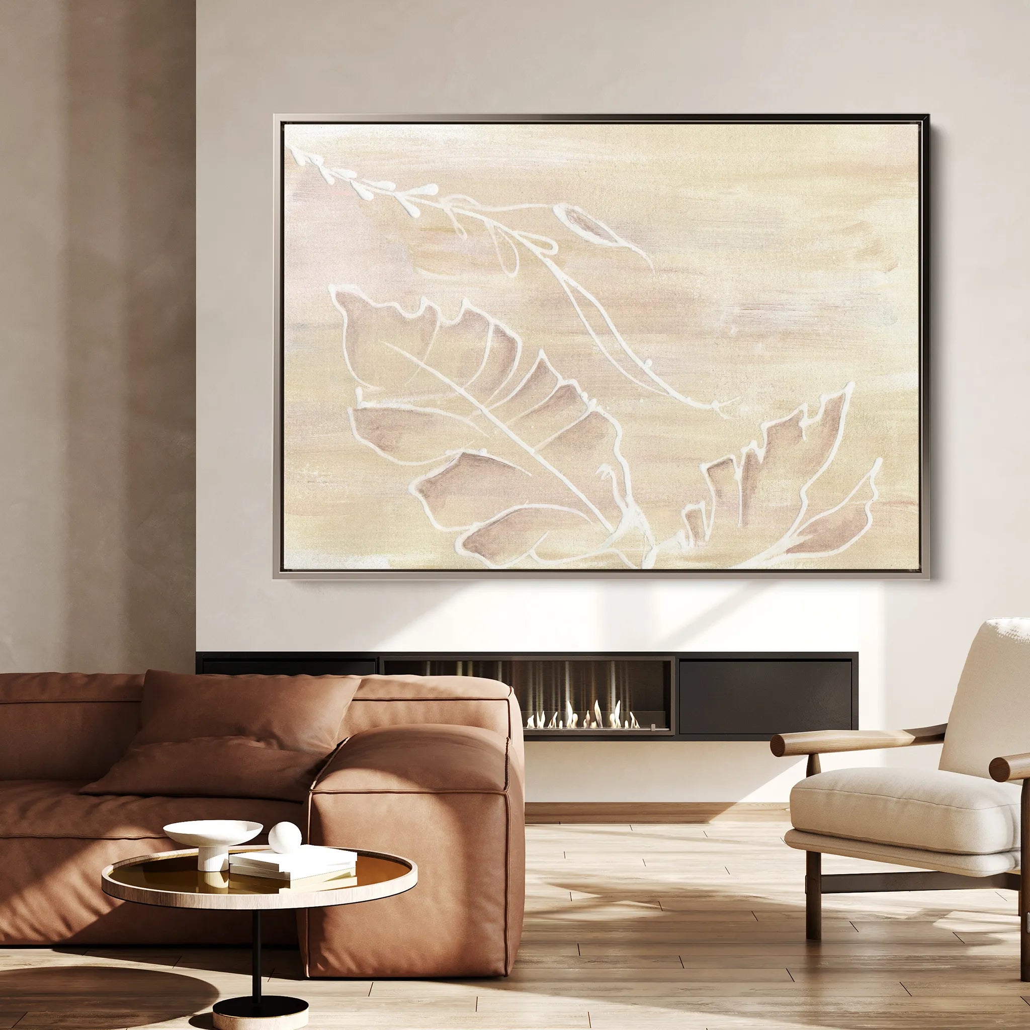 Floral 526 Canvas Art 60 x 40 cm / Black