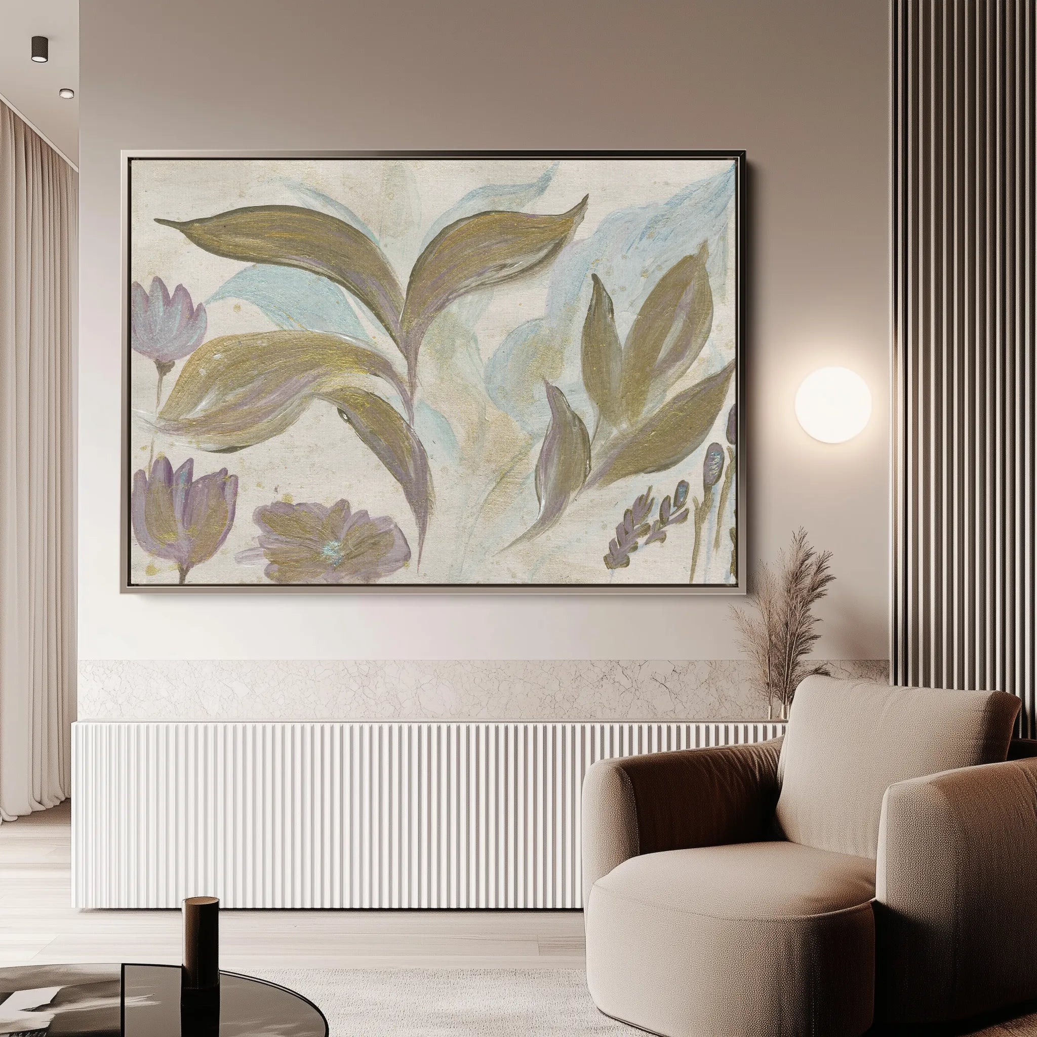 Floral 527 Canvas Art 60 x 40 cm / Black