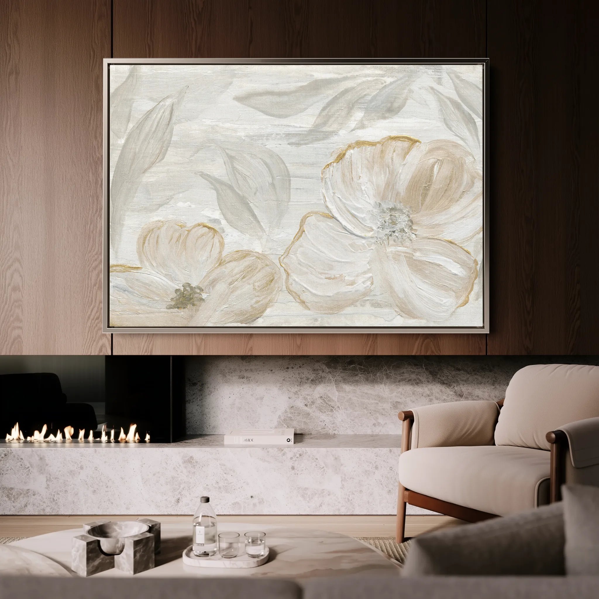 Floral 528 Canvas Art 60 x 40 cm / Black