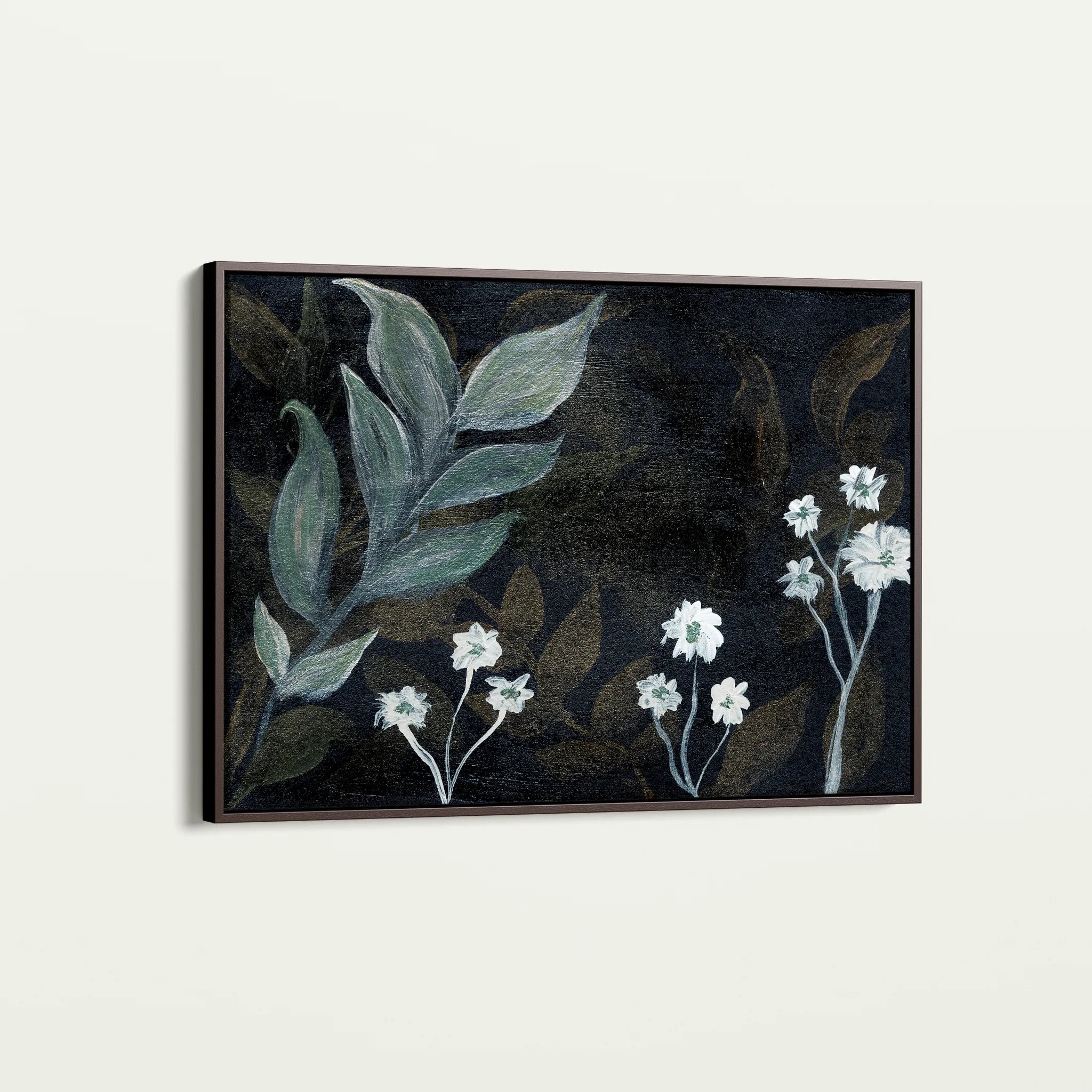 Floral 529 Canvas Art 60 x 40 cm / Black