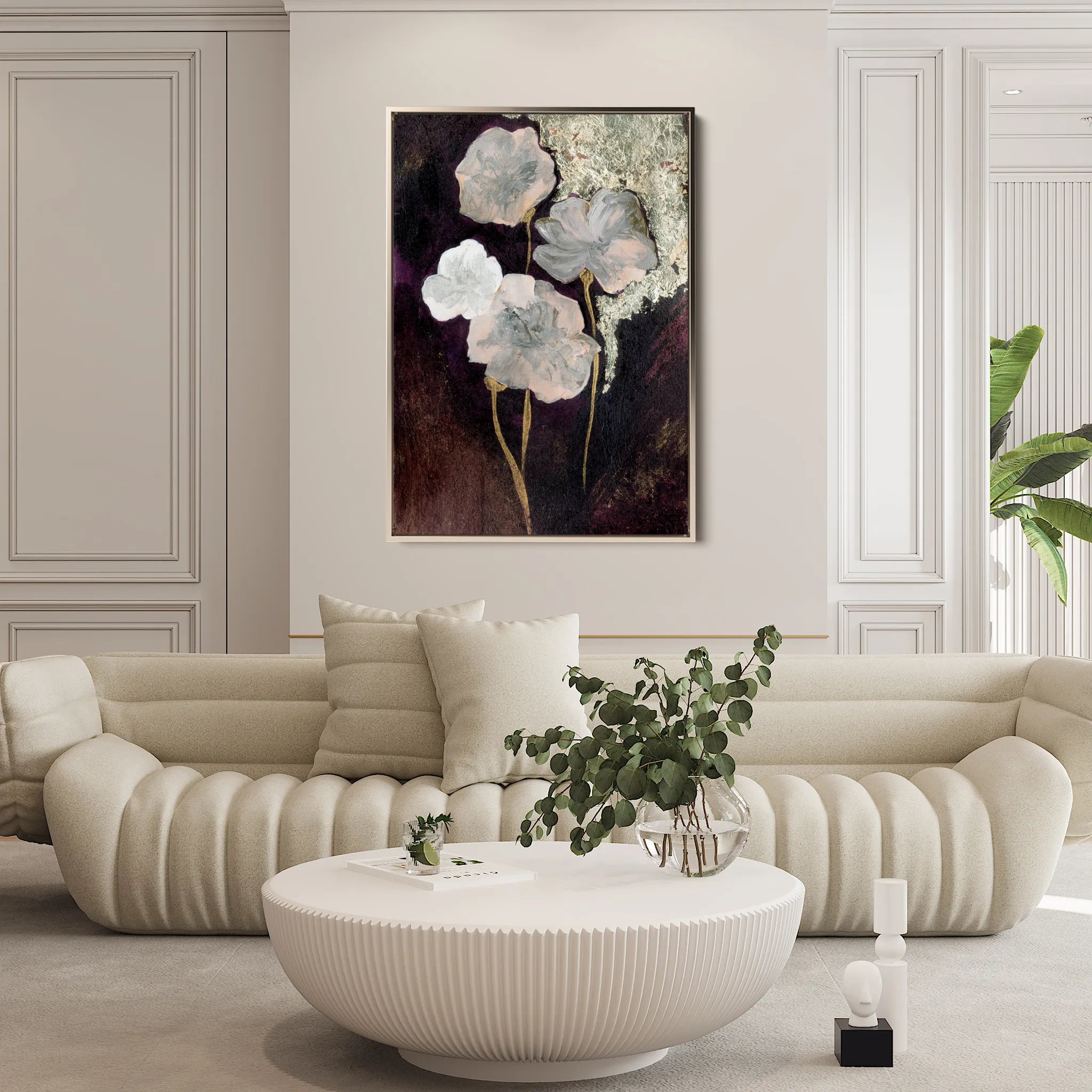 Floral 530 Canvas Art 60 x 40 cm / Black