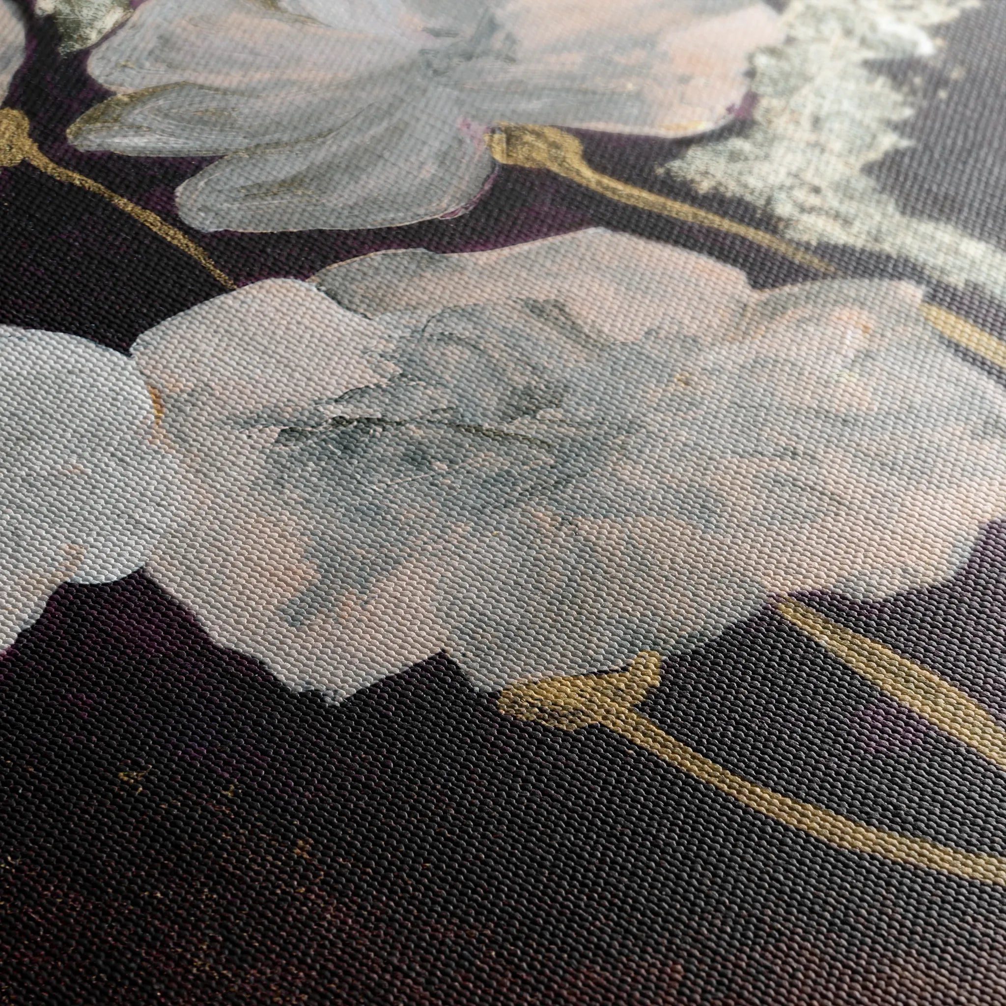 Floral 530 Canvas Art 60 x 40 cm / Black