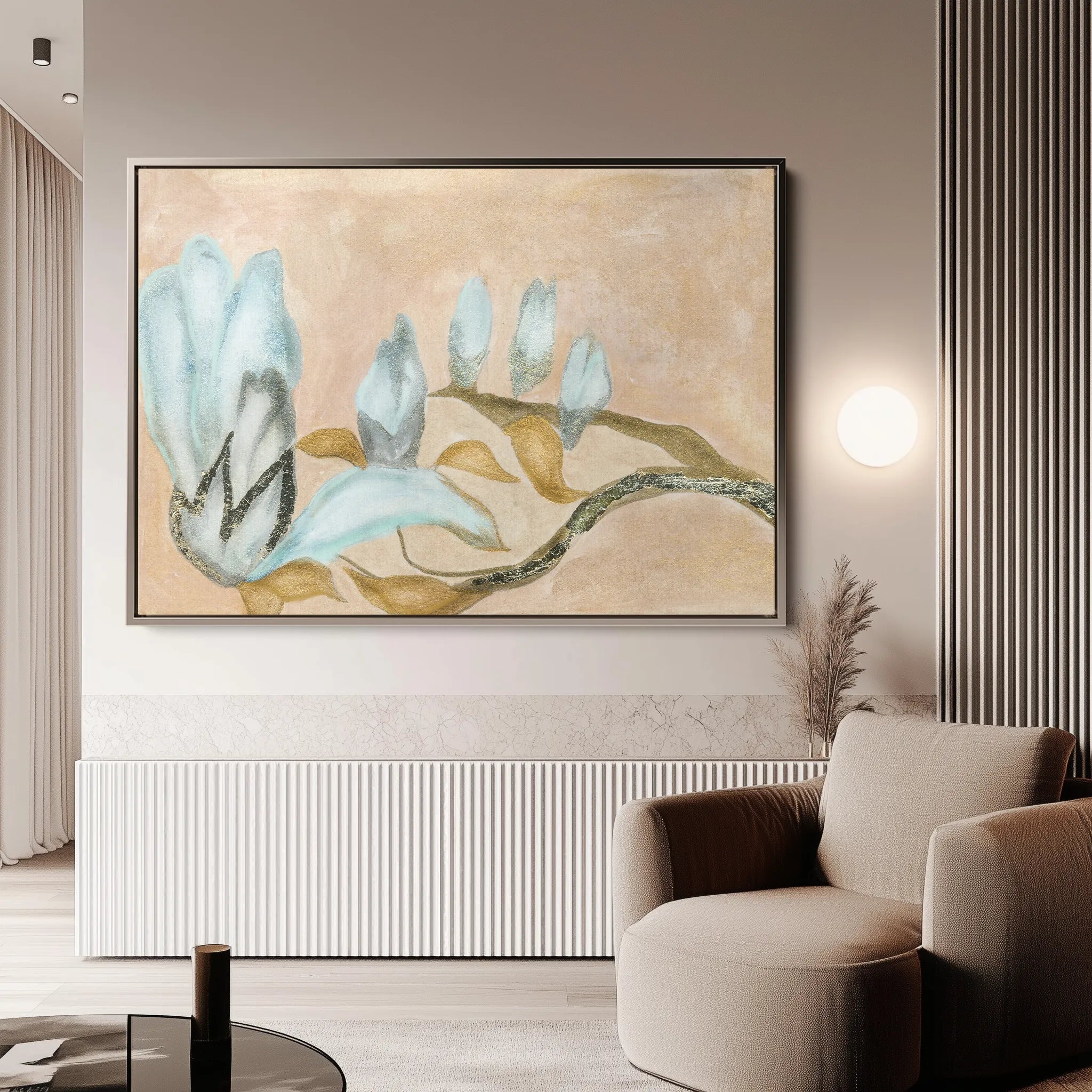 Floral 531 Canvas Art 60 x 40 cm / Black