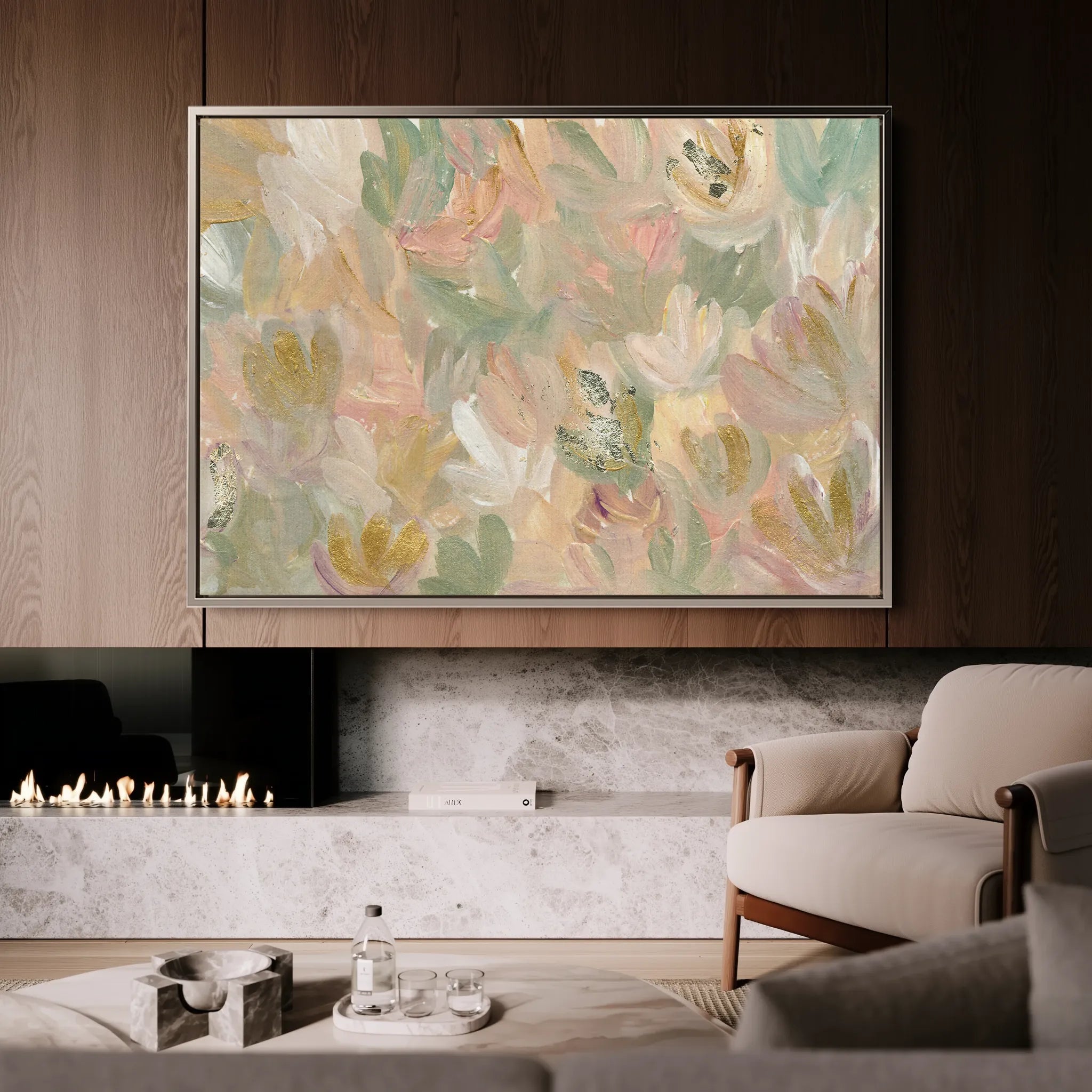 Floral 533 Canvas Art 60 x 40 cm / Black