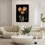 Floral 534 Canvas Art 60 x 40 cm / Black