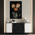 Floral 534 Canvas Art 60 x 40 cm / Black