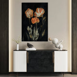 Floral 534 Canvas Art 60 x 40 cm / Black