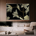 Floral 535 Canvas Art 60 x 40 cm / Black