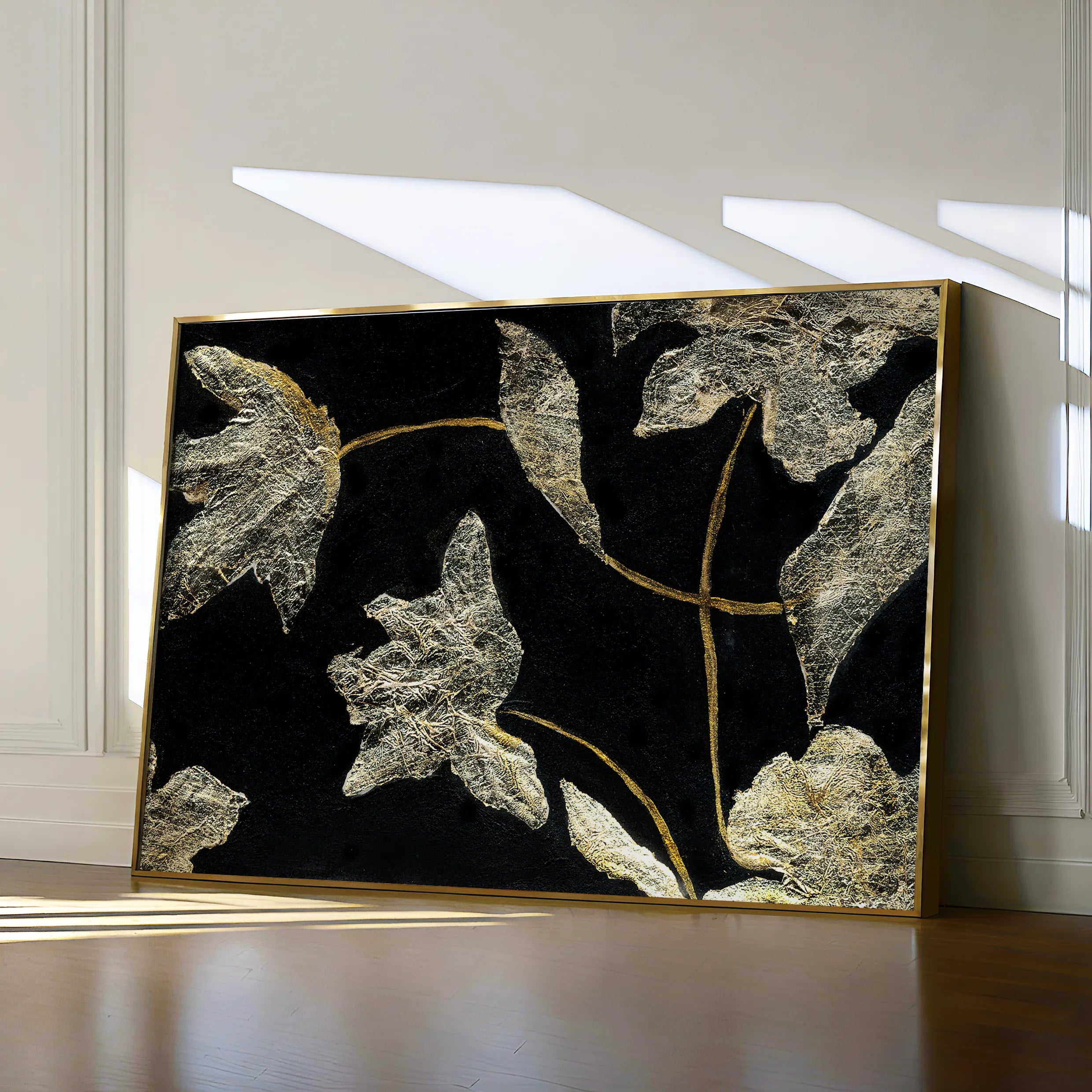 Floral 535 Canvas Art 60 x 40 cm / Black