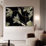 Floral 535 Canvas Art 60 x 40 cm / Black