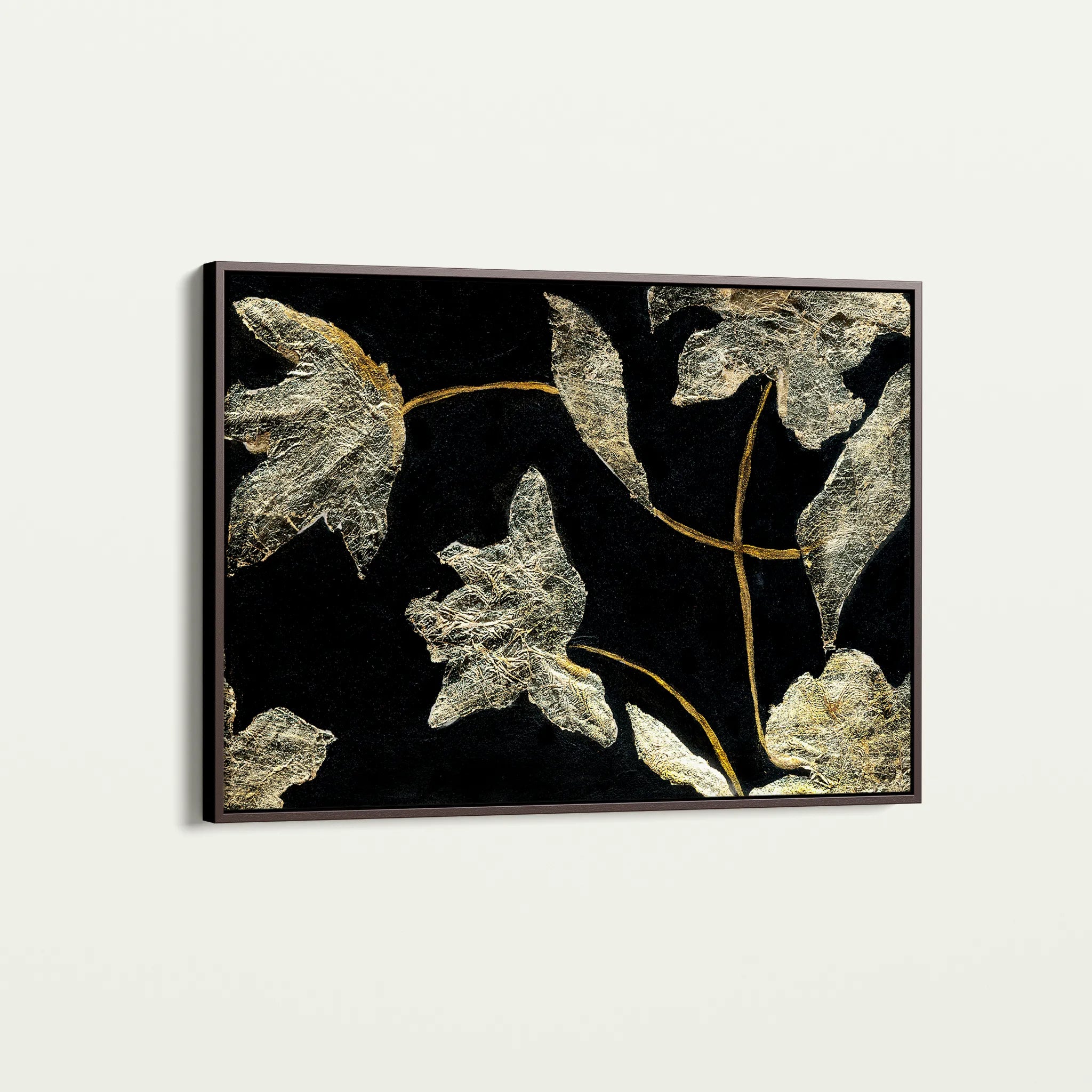 Floral 535 Canvas Art 60 x 40 cm / Black