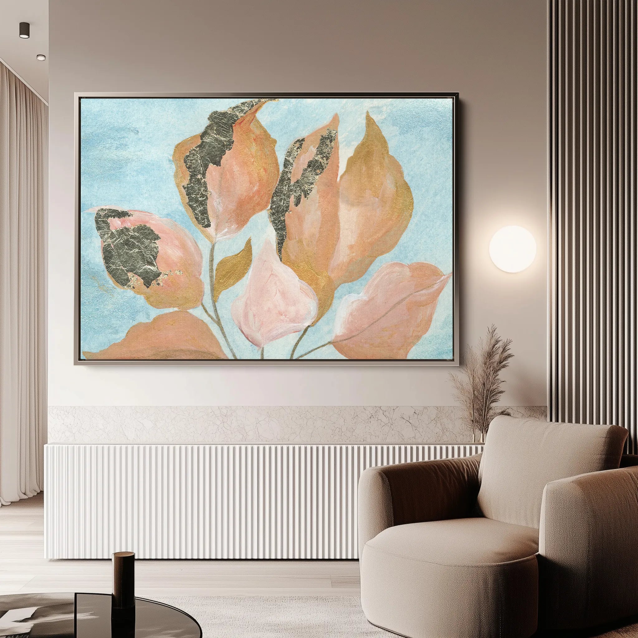 Floral 536 Canvas Art 60 x 40 cm / Black