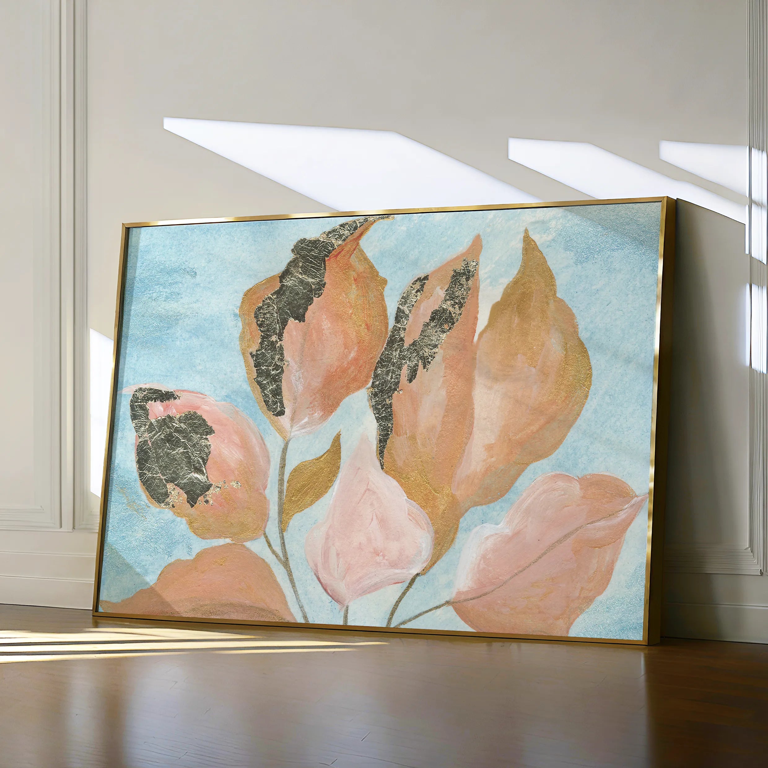 Floral 536 Canvas Art 60 x 40 cm / Black