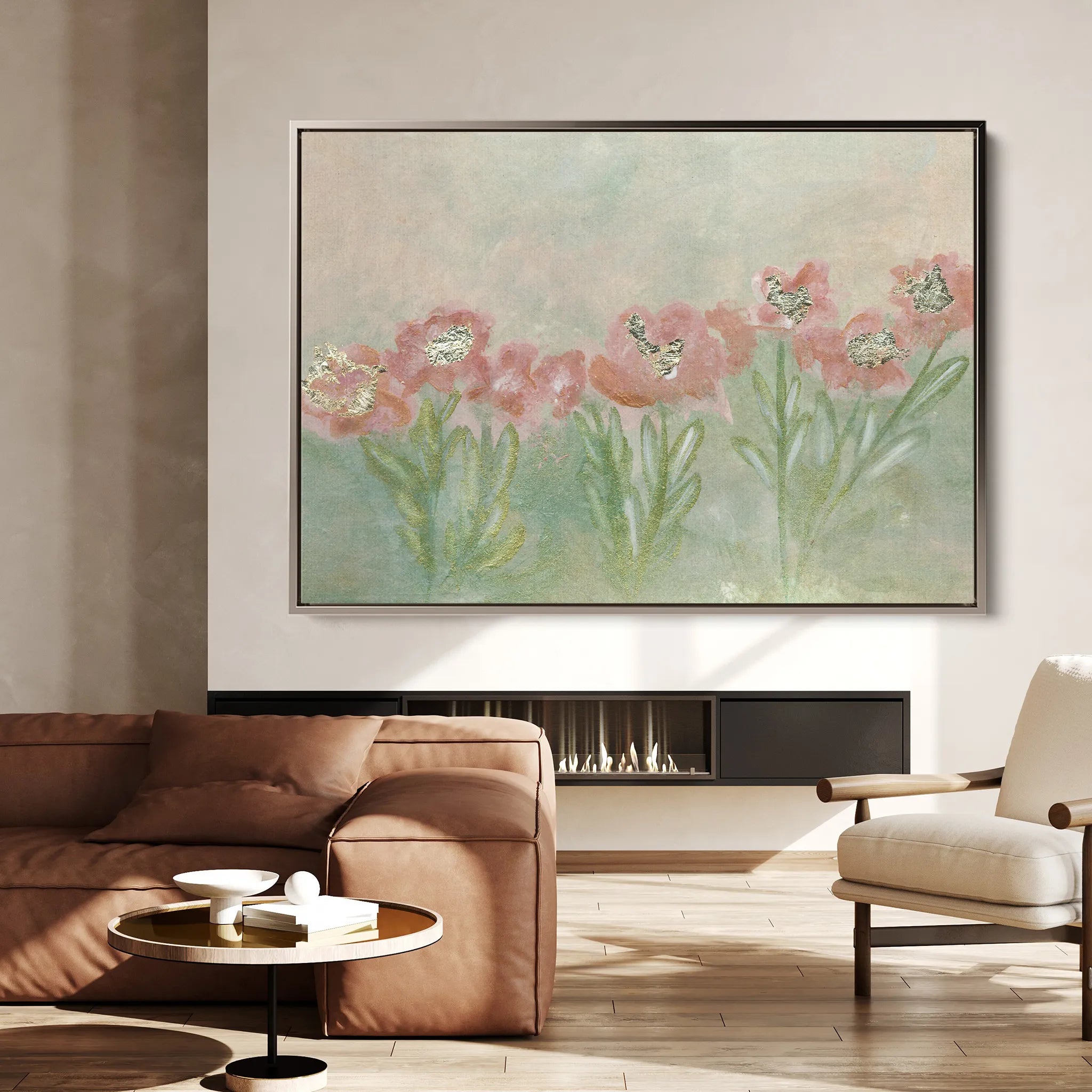 Floral 537 Canvas Art 60 x 40 cm / Black