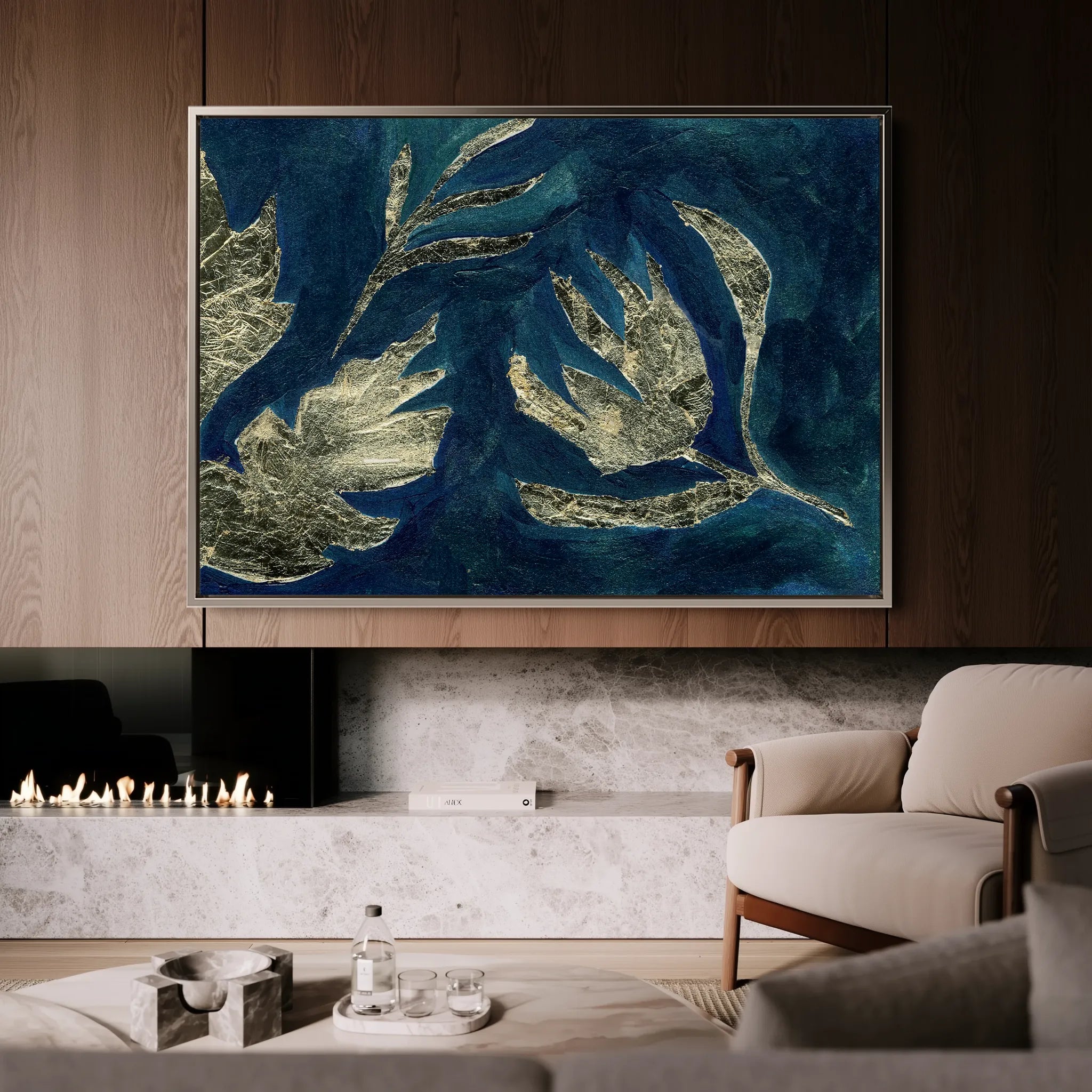 Floral 538 Canvas Art 60 x 40 cm / Black
