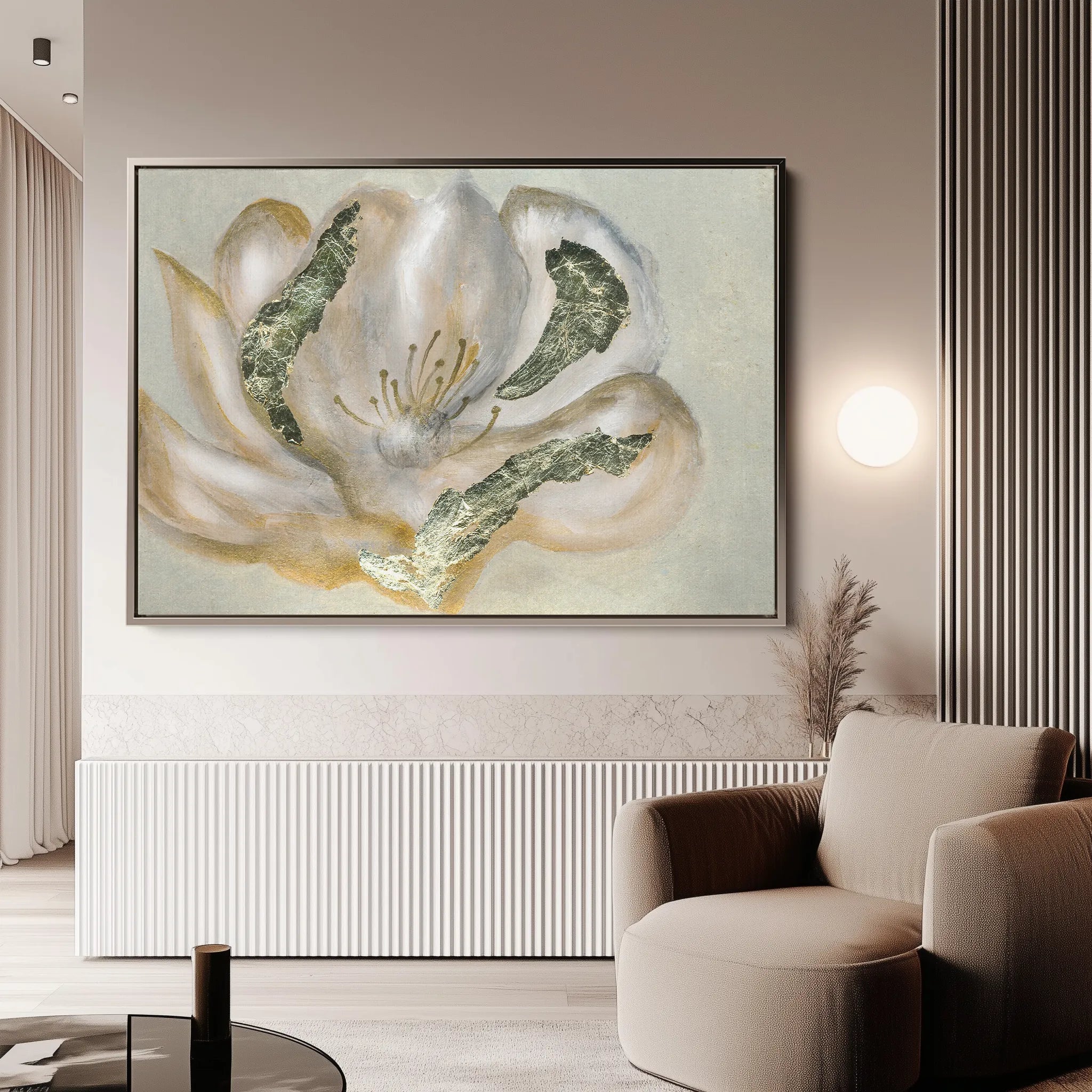 Floral 539 Canvas Art 60 x 40 cm / Black