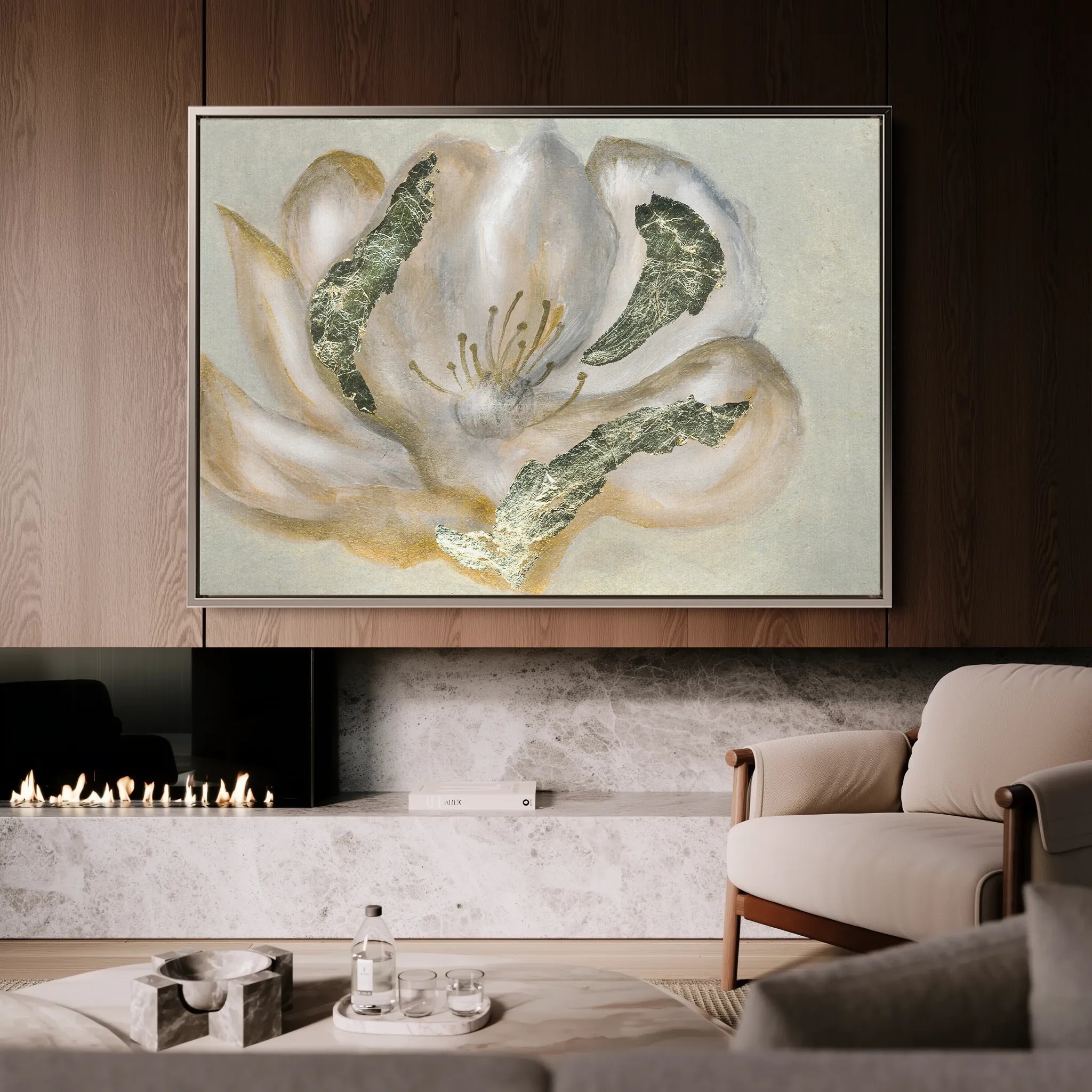 Floral 539 Canvas Art 60 x 40 cm / Black