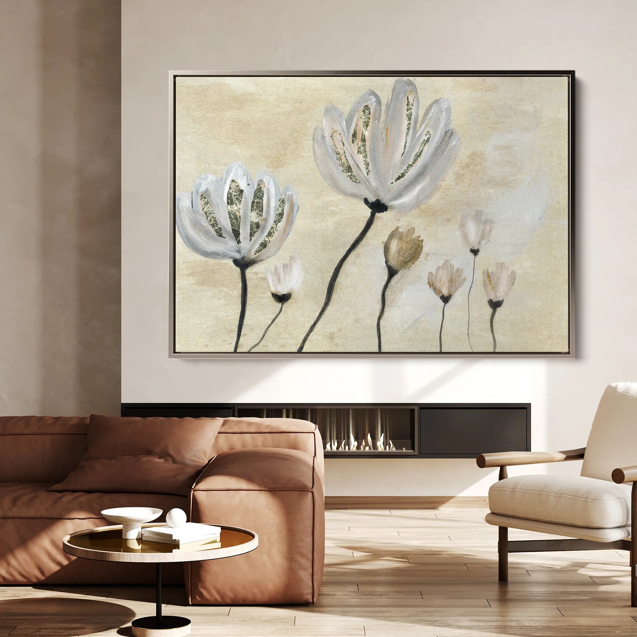 Floral 540 Canvas Art 60 x 40 cm / Black