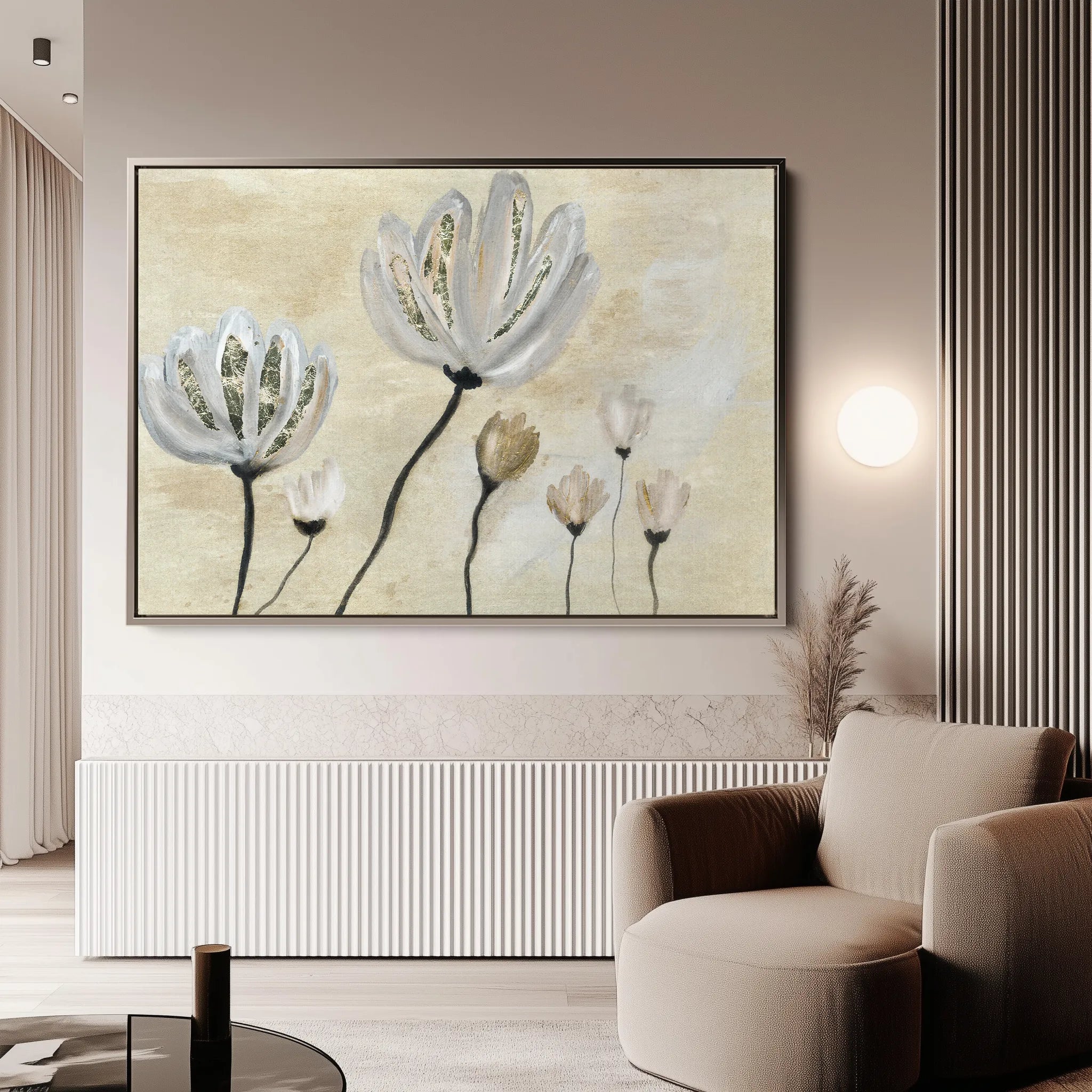 Floral 540 Canvas Art 60 x 40 cm / Black