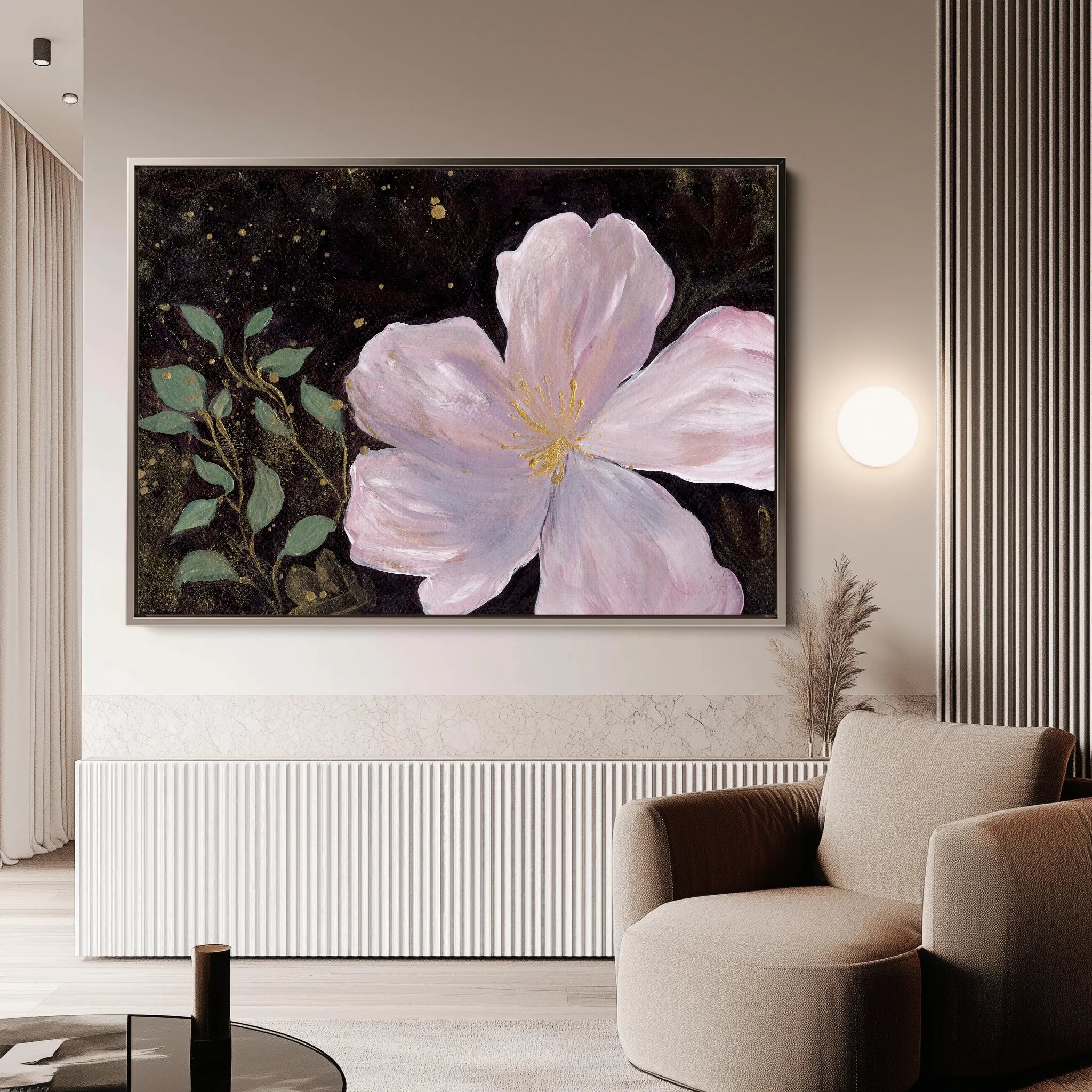 Floral 541 Canvas Art 60 x 40 cm / Black