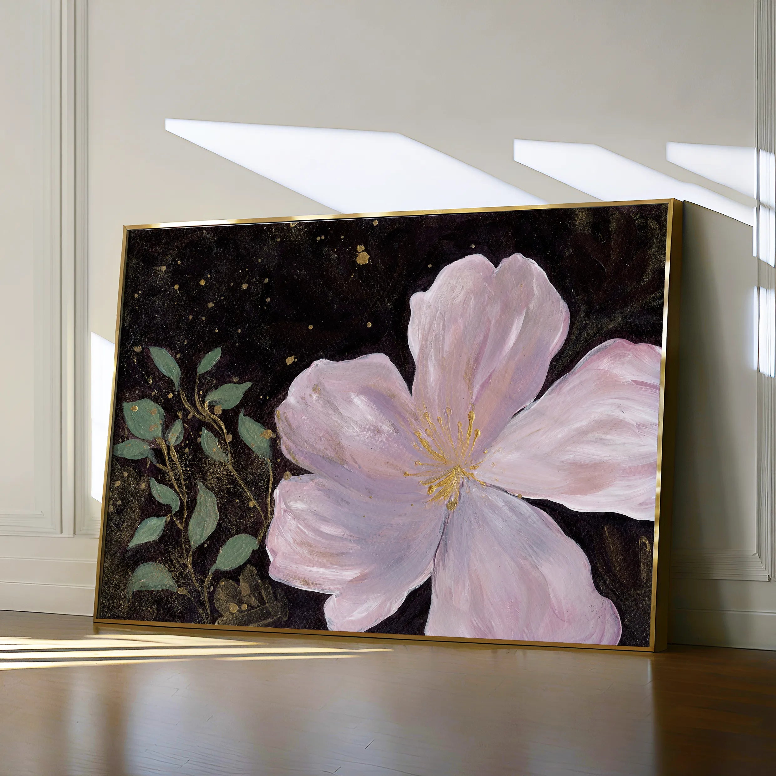 Floral 541 Canvas Art 60 x 40 cm / Black