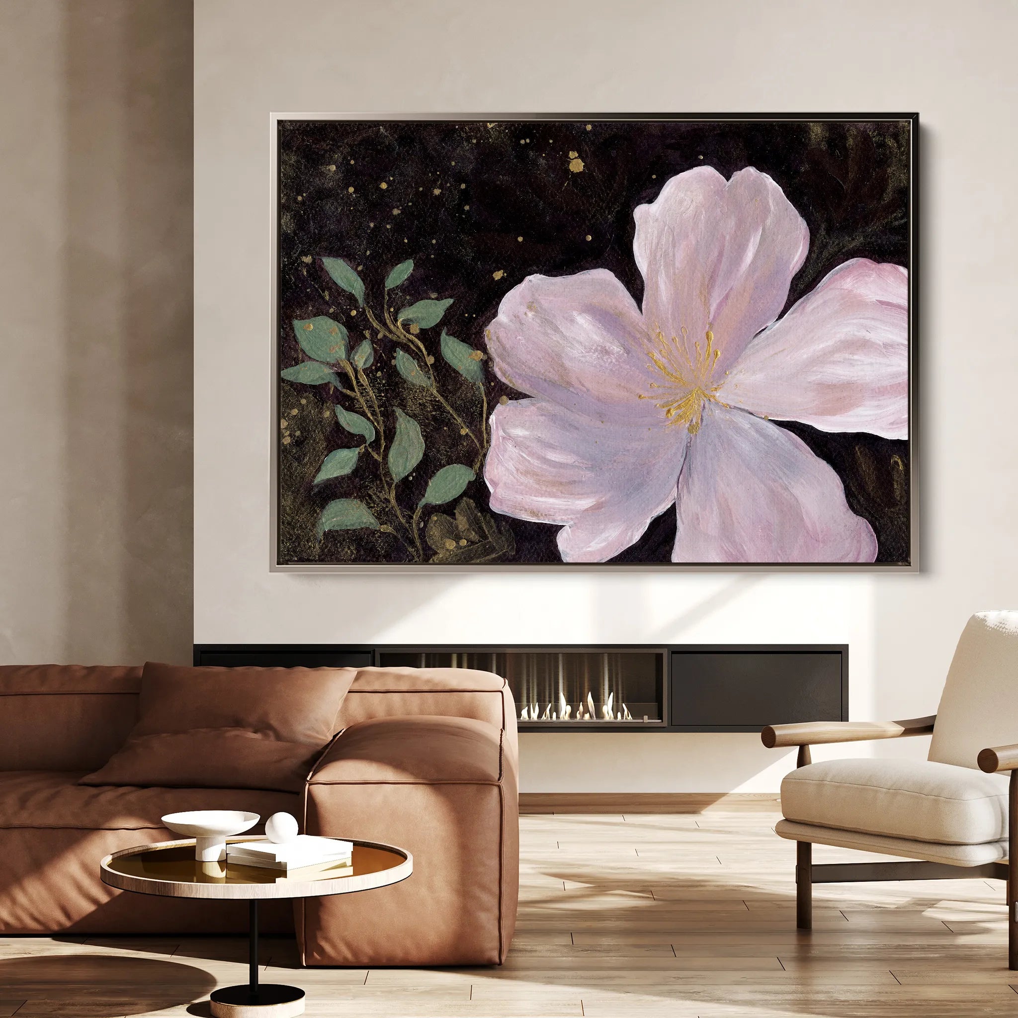 Floral 541 Canvas Art 60 x 40 cm / Black