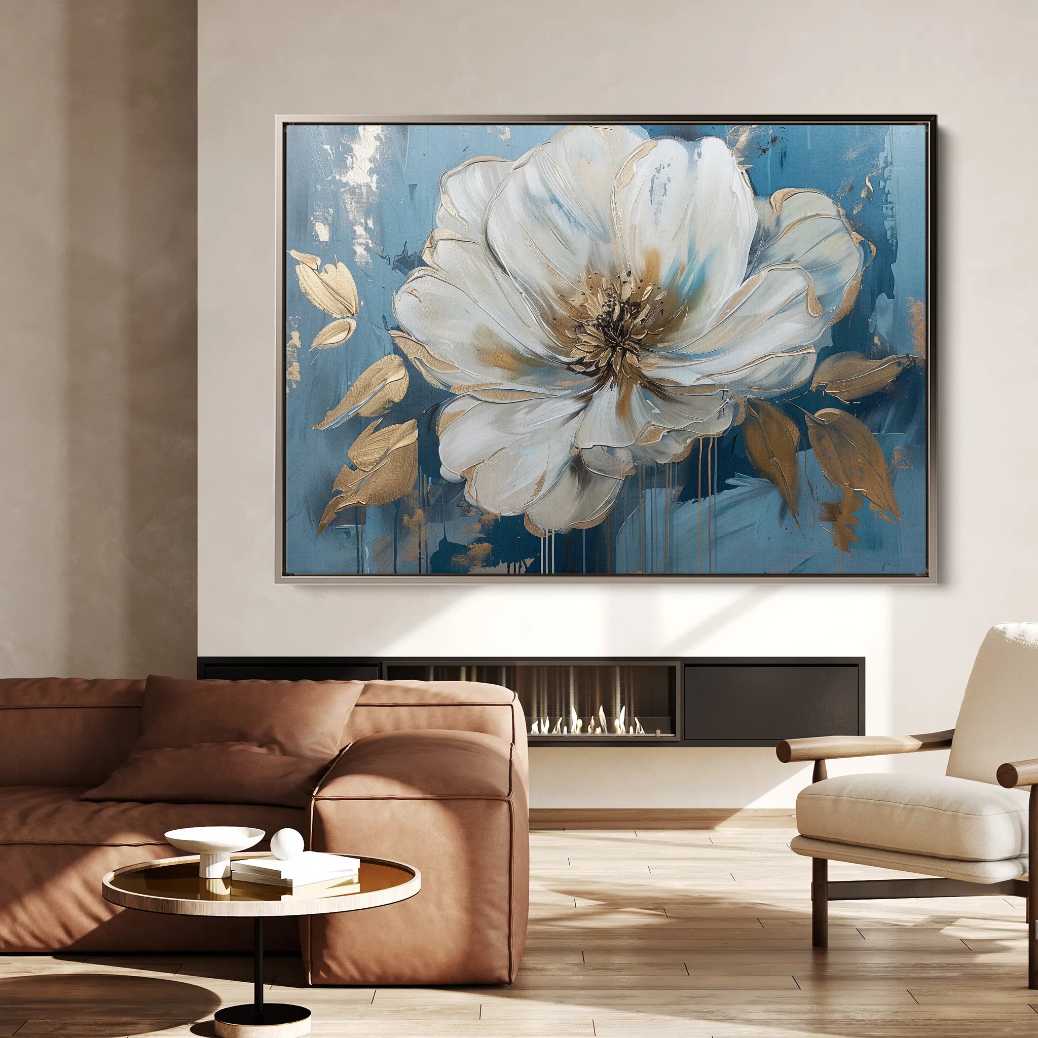 Floral 543 Canvas Art 60 x 40 cm / Black