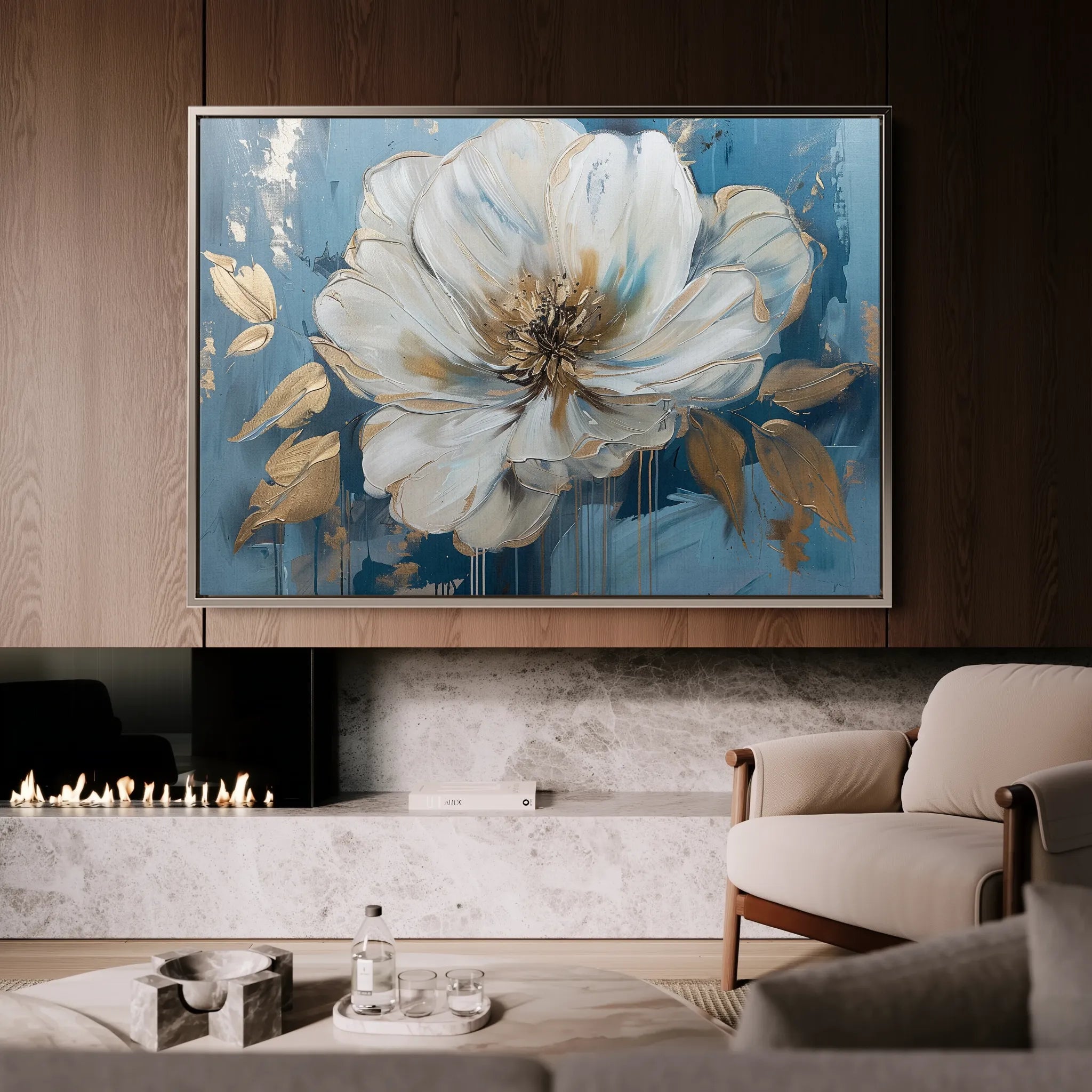 Floral 543 Canvas Art 60 x 40 cm / Black