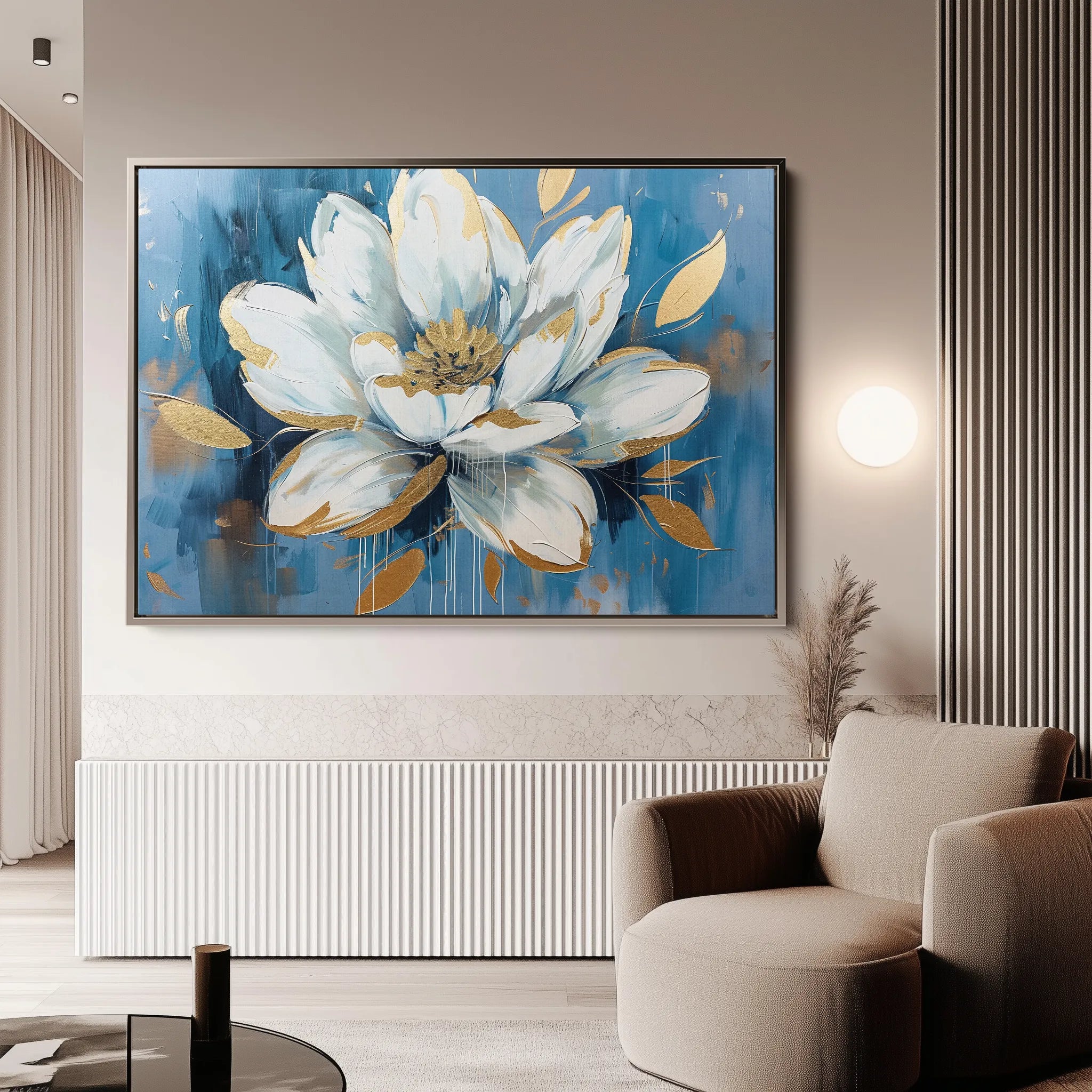 Floral 544 Canvas Art 60 x 40 cm / Black