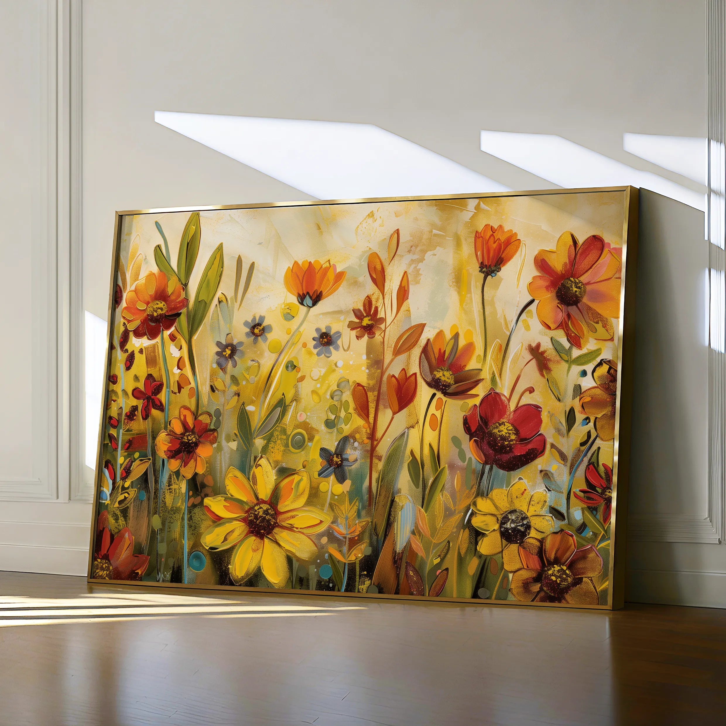 Floral 545 Canvas Art 60 x 40 cm / Black