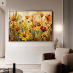 Floral 545 Canvas Art 60 x 40 cm / Black