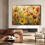 Floral 545 Canvas Art 60 x 40 cm / Black