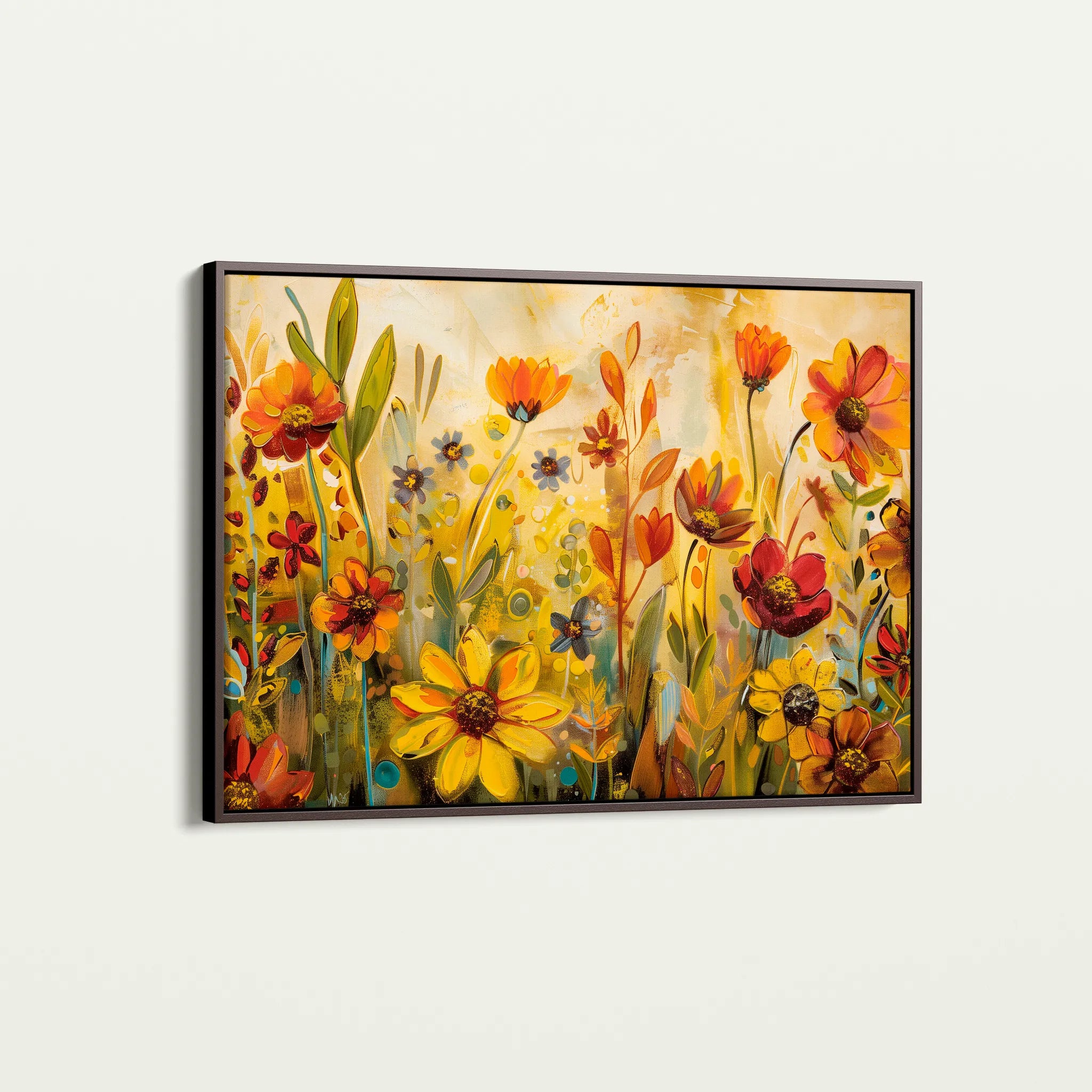Floral 545 Canvas Art 60 x 40 cm / Black