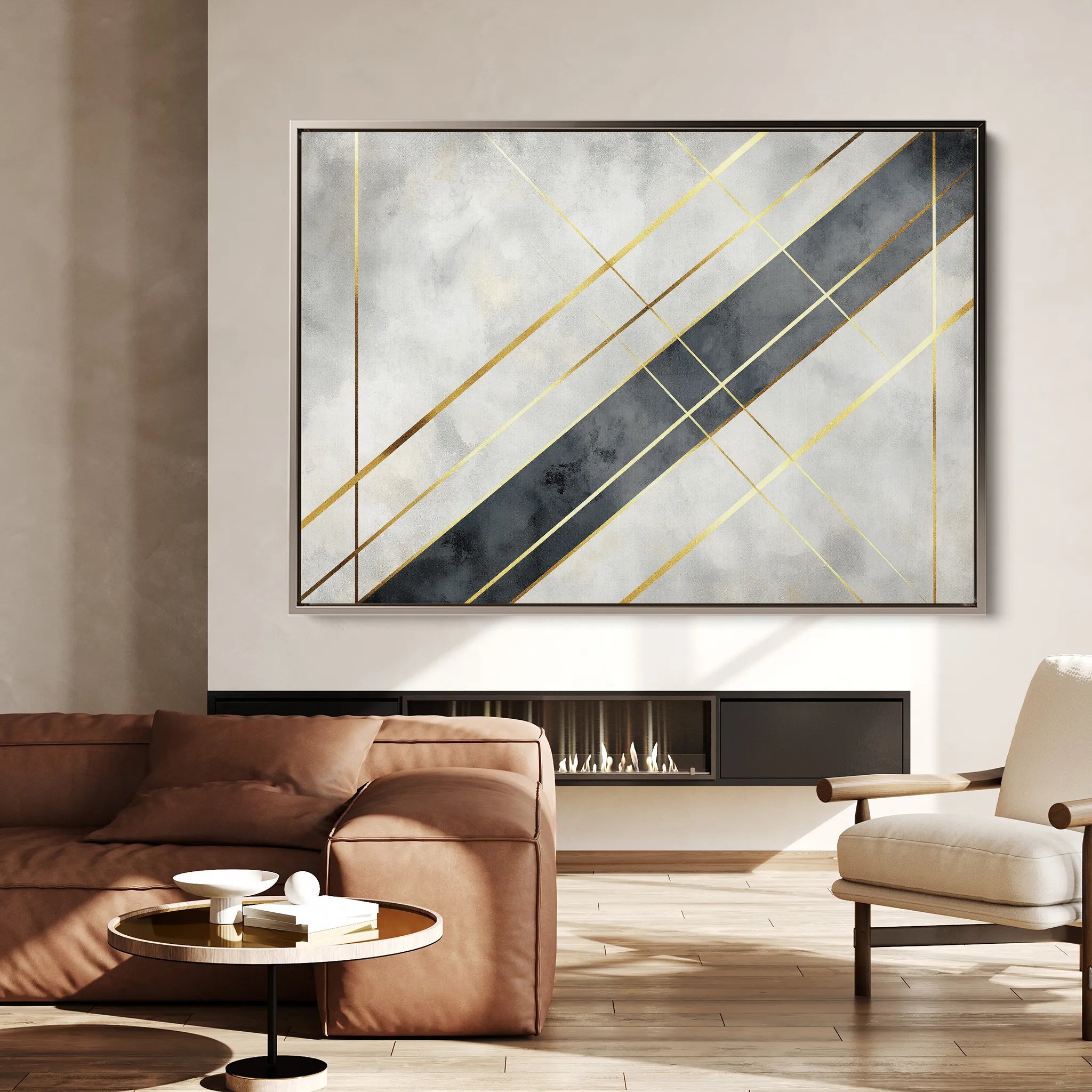 Abstract 546 Canvas Art 60 x 40 cm / Black