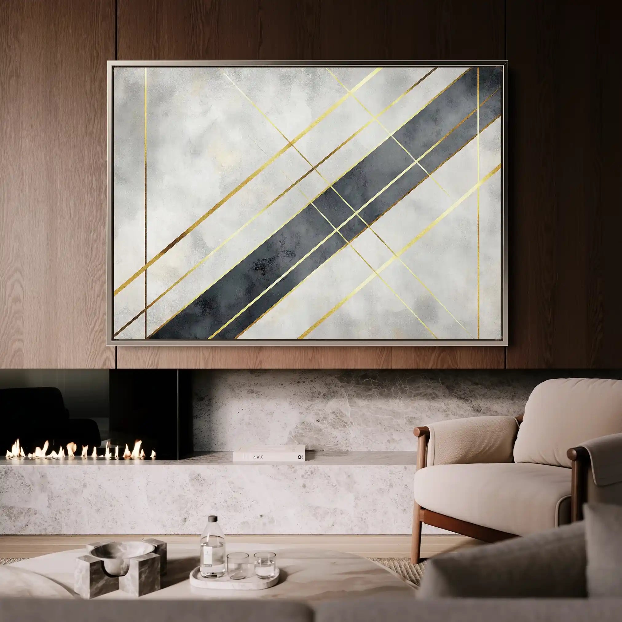Abstract 546 Canvas Art 60 x 40 cm / Black