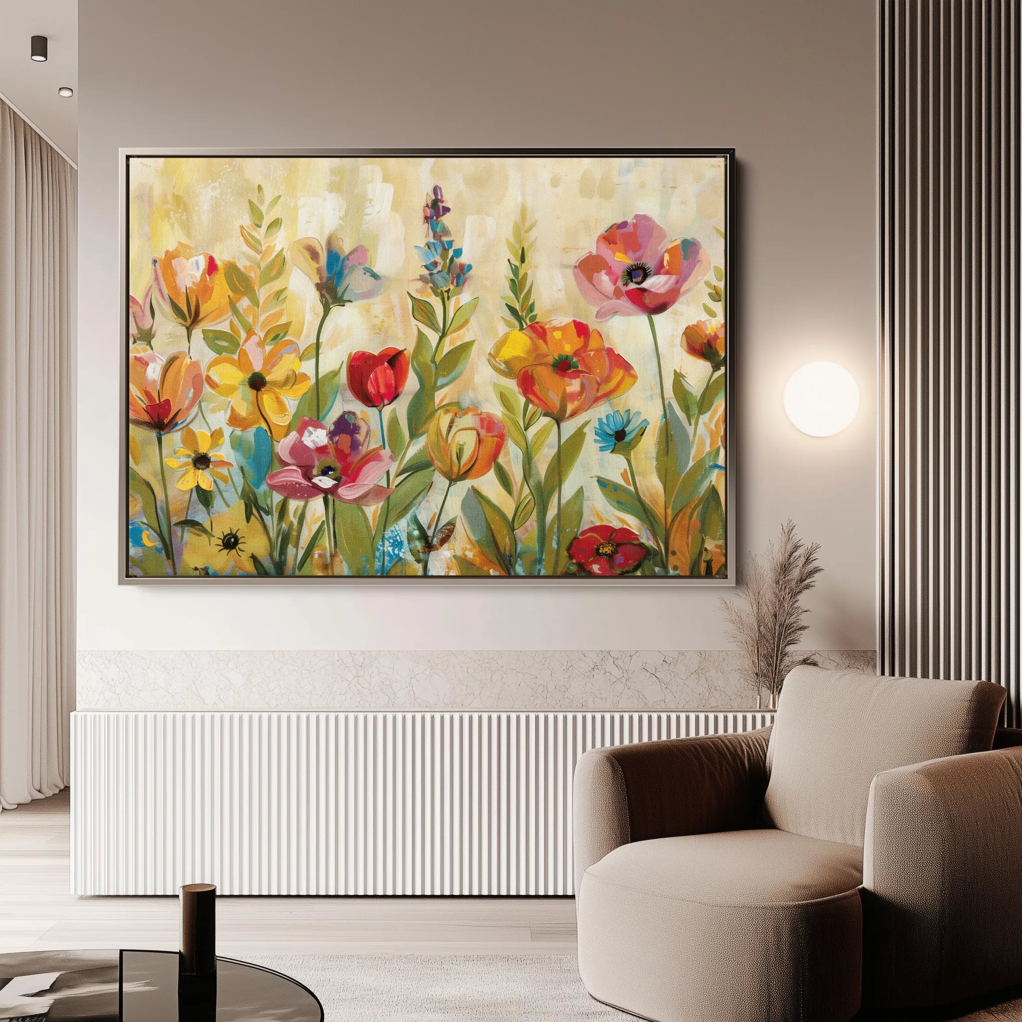 Floral 546 Canvas Art 60 x 40 cm / Black