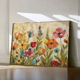 Floral 546 Canvas Art 60 x 40 cm / Black